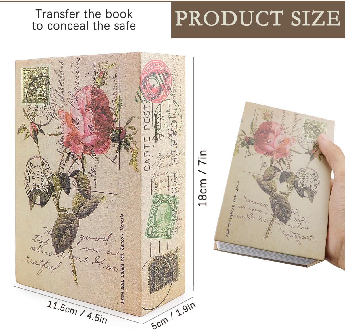 Book Safe with Keys,Fake Dictionary Book Safe Secret Book Shaped Storage Box Security Book Case Diversion Book Safe Book Hidden Container for Jewelry Document