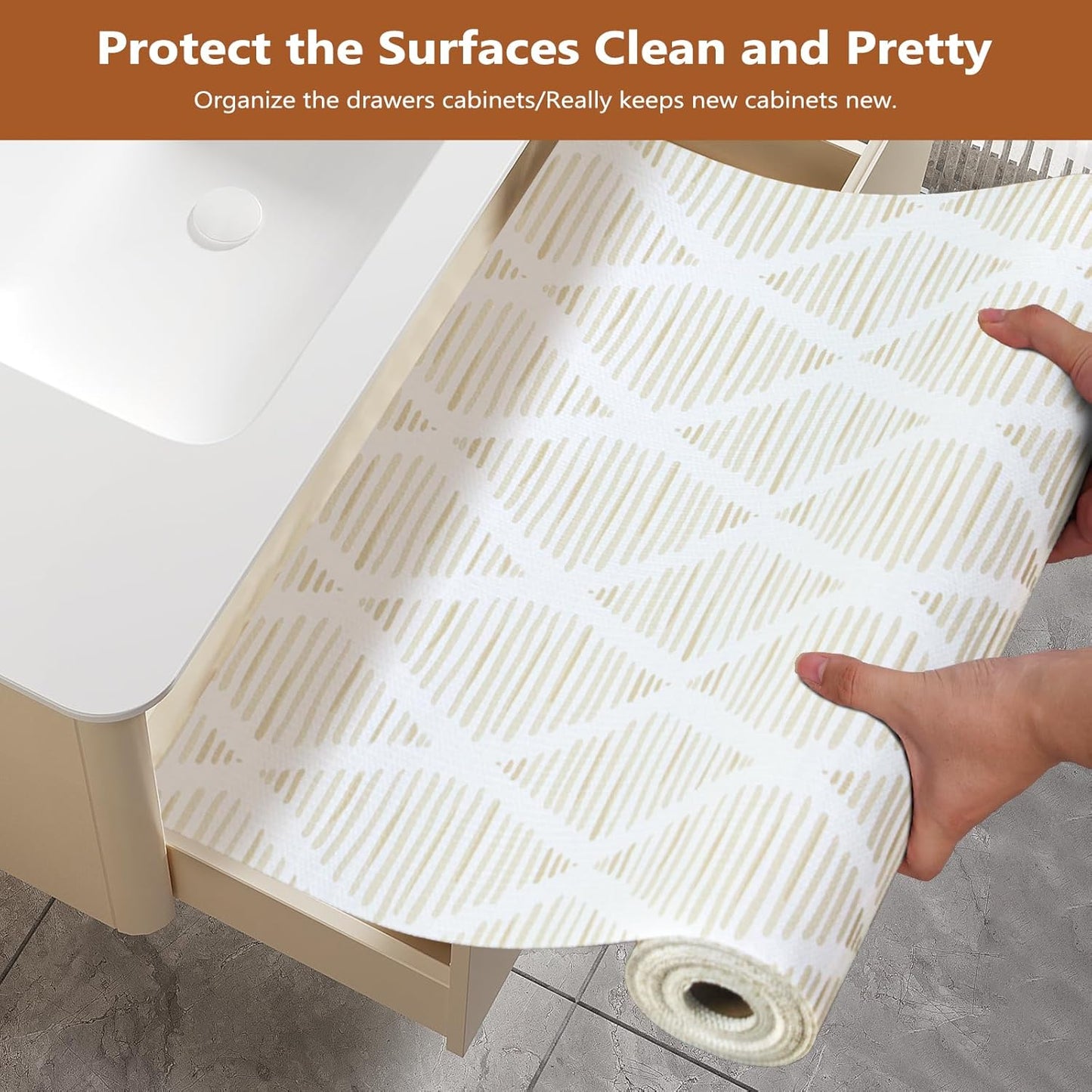 Drawer and Shelf Liner for Kitchen Cabinets, Non-Adhesive Strong Grip Thickened Cabinet Liners for Shelves, Non-Slip Mats Shelving Paper Protect Cupboard, Dresser, Pantry | Yellow, 11.8" x 10FT