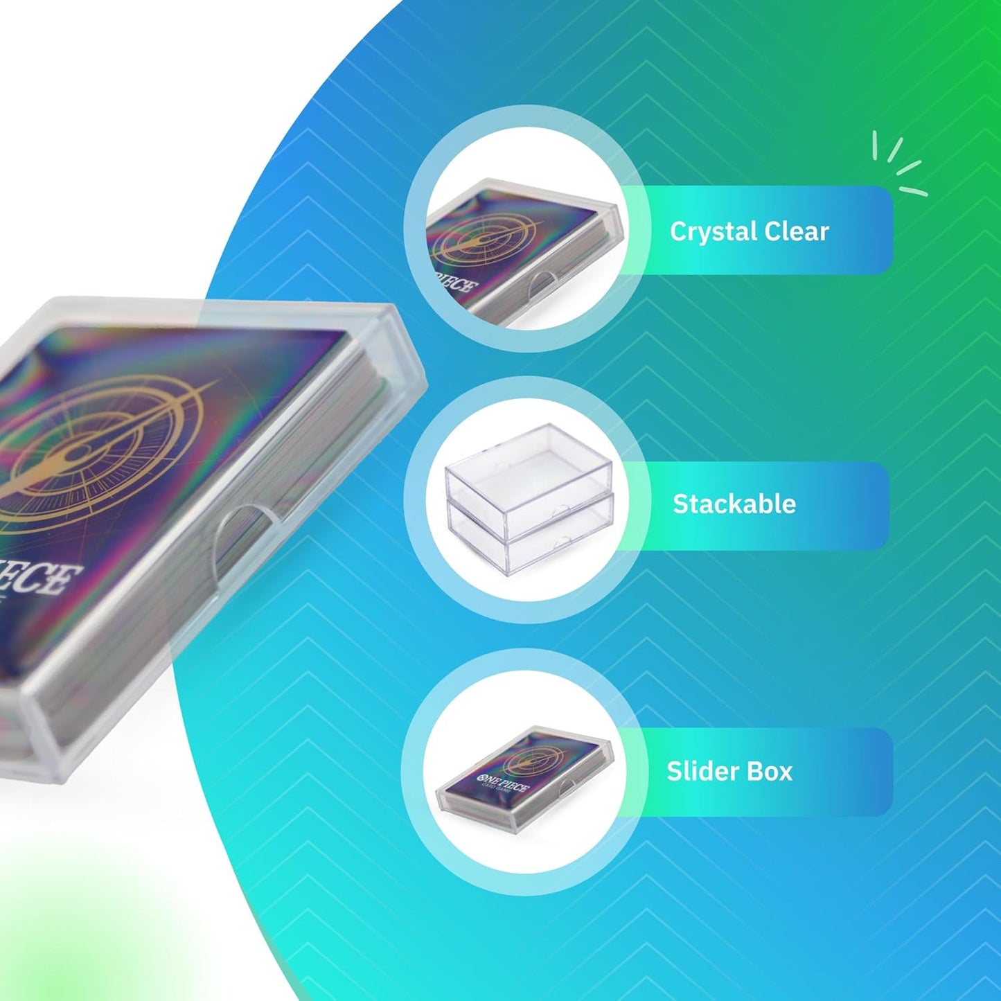 50 Pack Clear Acrylic Card Storage Boxes with Lids – 3 1/2" L x 2 1/2" W x 1/2" H Baseball Card Storage Box, Sports Card Boxes and Magic Card Storage Box – Made in USA
