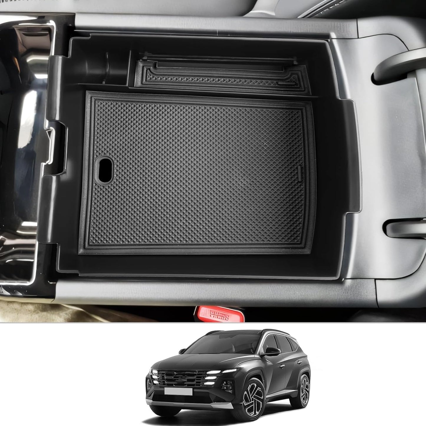 CDEFG for 2025 2026 Hyundai Tucson Limited Center Console Organizer, for 2025 2026 Hyundai Tucson Accessories Middle Console Storage Box(Electronic Transmission of AT ONLY)