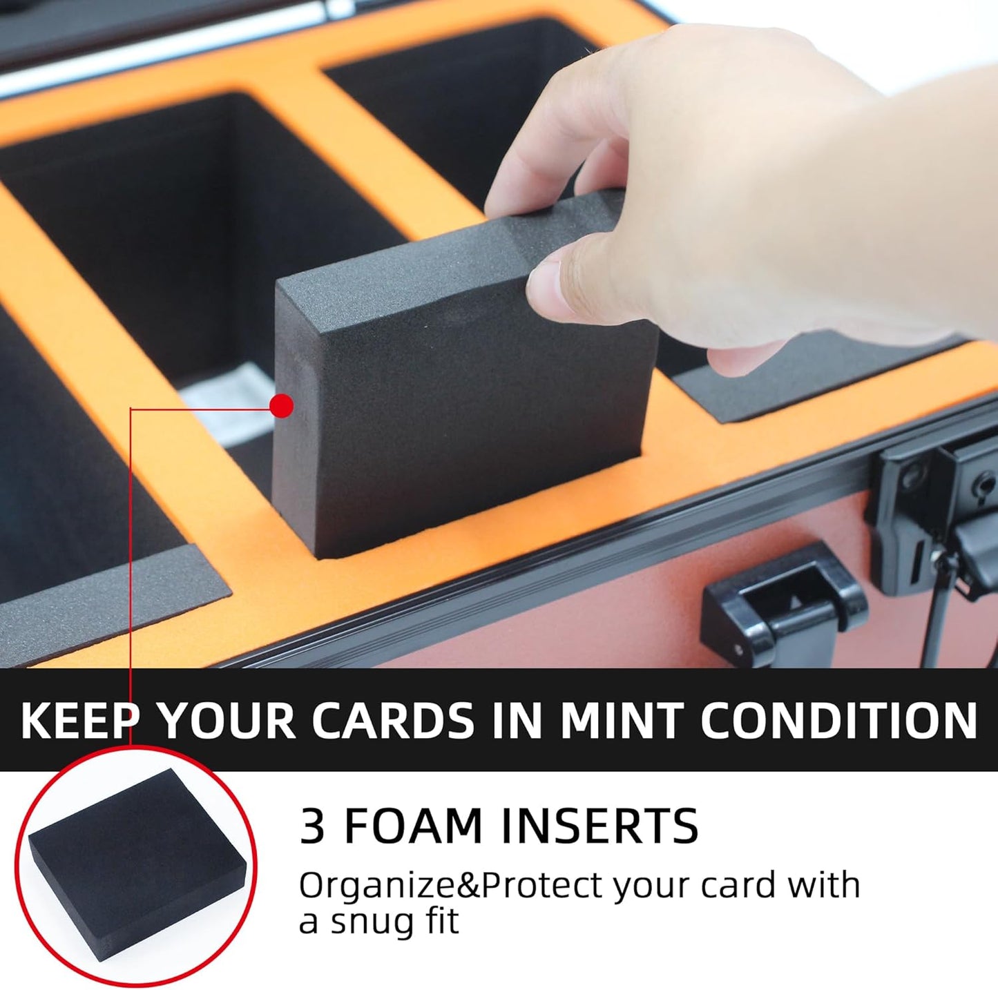 Graded Card Storage Box; Durable Sports, PSA Card Storage Case- Trading Card Storage Box - PSA Slab Case For Top Loaders (ORANGE, 14.17x11.2x7 inches)