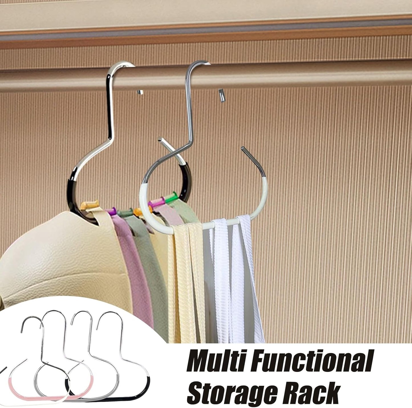 Maximize Closet Space with Versatile Storage, Hat Hangers for Closet, Hat Organizer, Multi-Functional Organizer Space Saving for Hats, Ties, Scarves, Delicate Fabrics (3pcs*Pink)