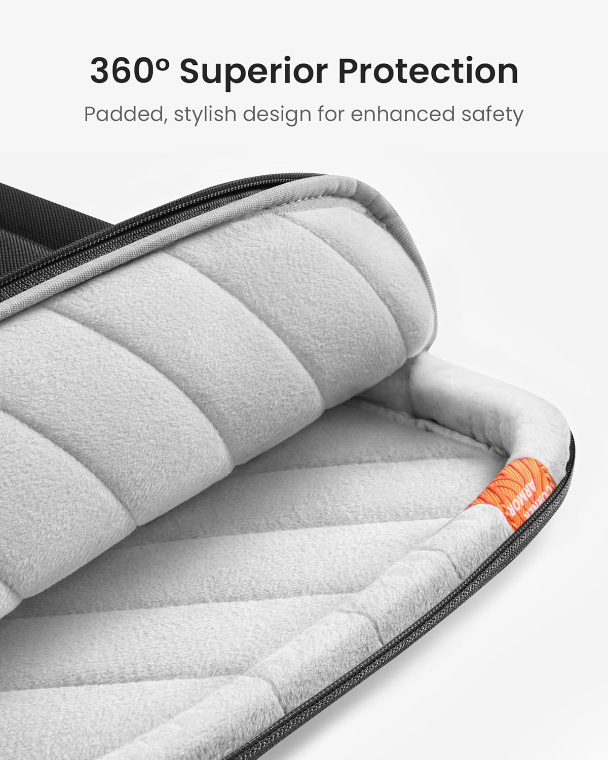tomtoc 360° Protective Laptop Sleeve for 13.5-14.4 Inch Surface Laptop 6/5/Studio 2/1, Surface Book, Water-Resistant Shockproof Carrying Case Bag for Acer Aspire/Swift, ASUS Vivobook/Zenbook 14, Black