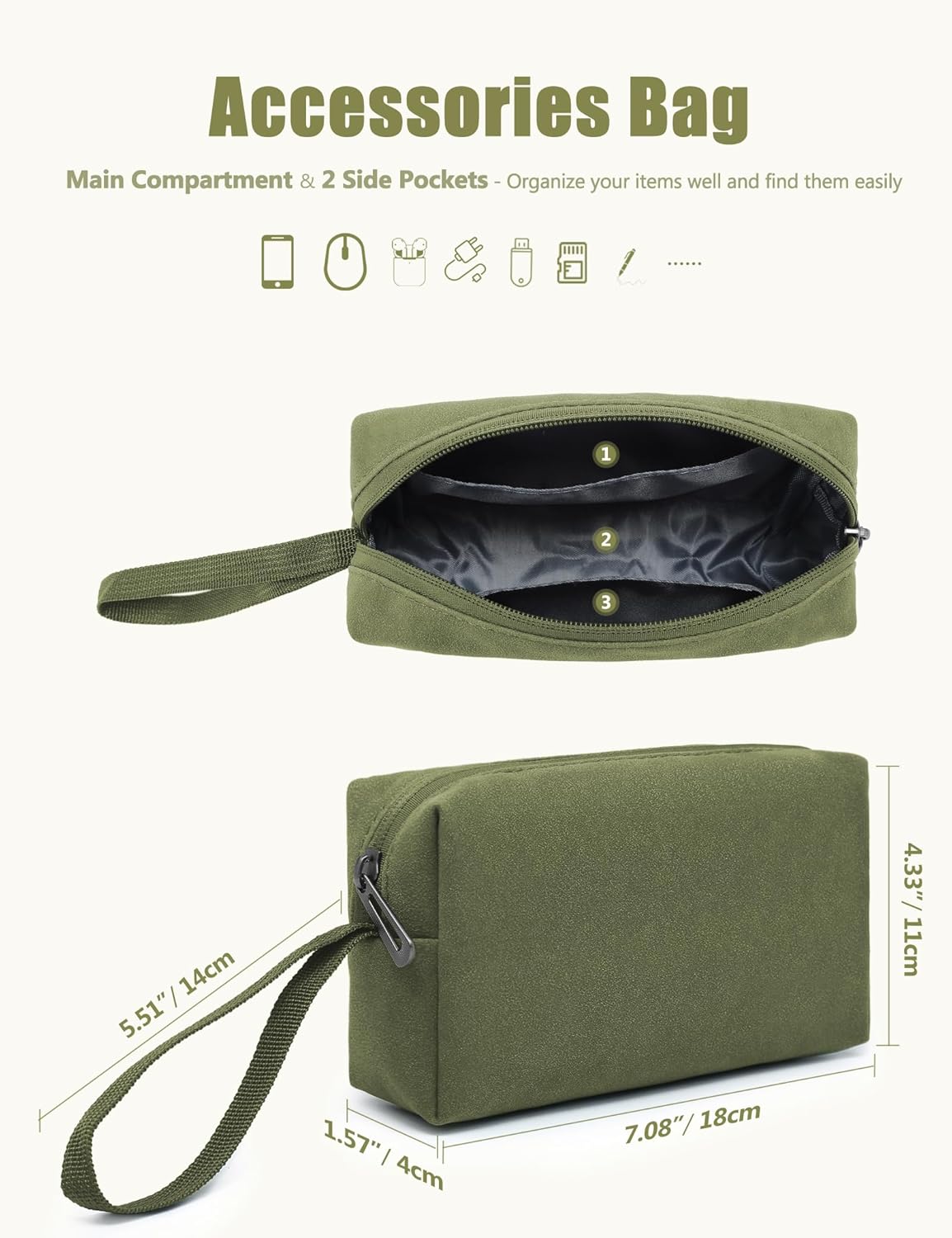 HYZUO 15 Inch Laptop Sleeve Case with Stand Feature for MacBook Air 15 M4 A3241 M3 A3114 M2 A2941 2025-2023, MacBook Pro 15, 15" Surface Laptop 7/6/5/4/3, with Carrying Pouch, Olive Green