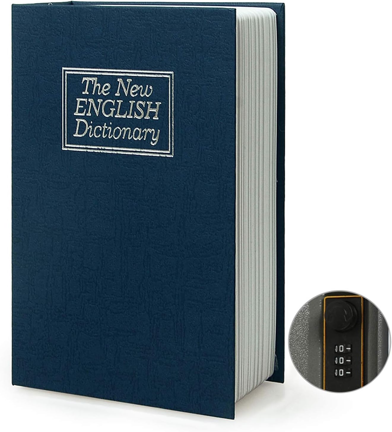 Diversion Book Safe Storage Box (9.5"×6"×2.2"), Dictionary Secret Safe Can with Security Combination Lock, Diversion Book Hidden Safe (Blue dictionary,Combination)