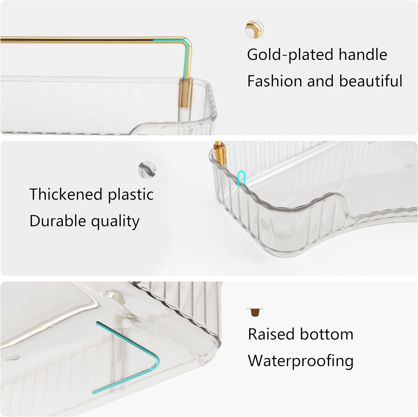 YCIA&DONE Corner Bathroom Counter Organizer, Makeup Organizer for Vanity, Skincare Cosmetic Perfume Tray, Corner Countertop Shelf Rack Storage for Bathroom Kitchen 2 Tiers (Clear White)