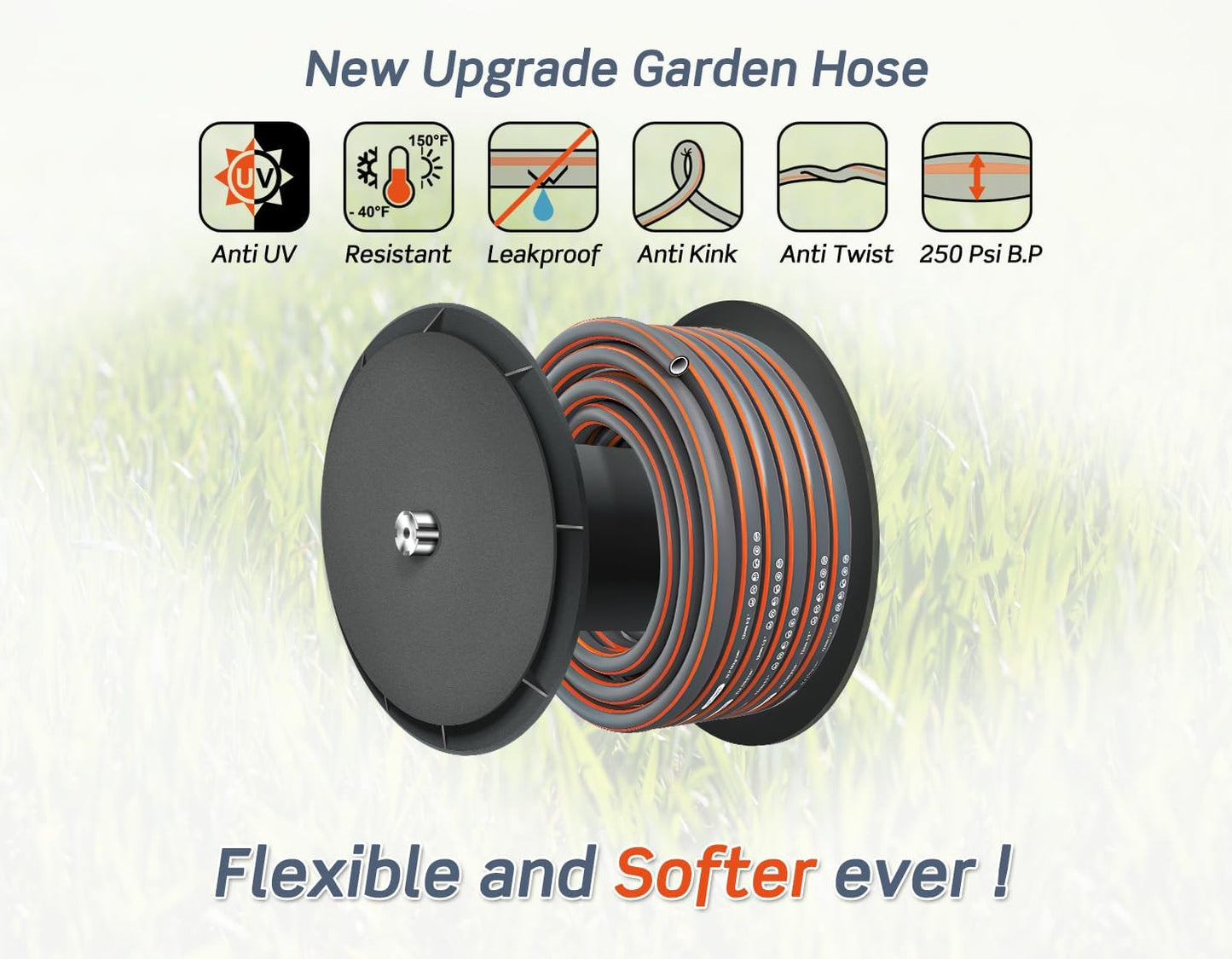 Blütezeit Retractable Garden Hose Reel Wall-Mount Heavy Duty