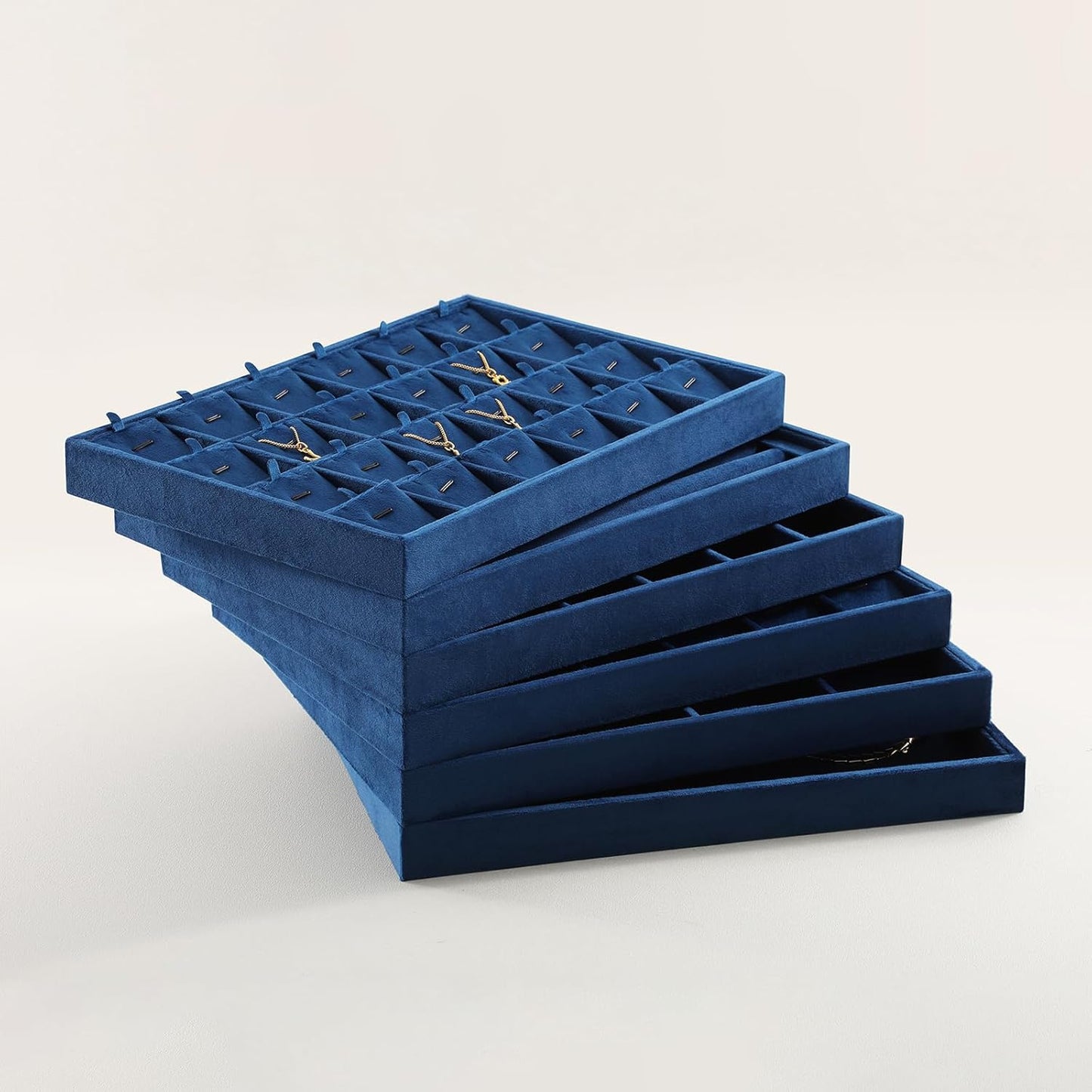 Necklace Display Tray, Velvet Jewelry Organizer, Premium Pendant Display,Luxury Earrings Organizer,Blue Necklace Organizer