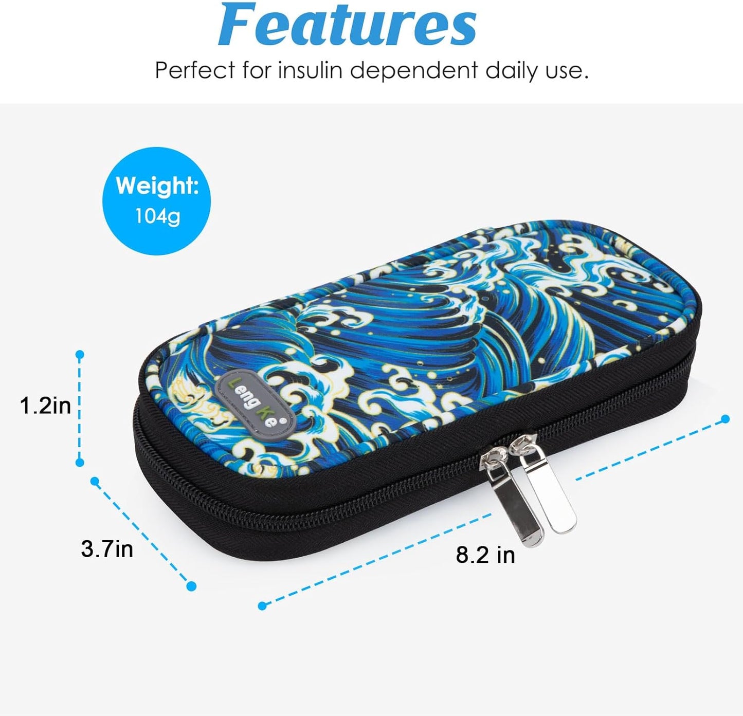 YOUSHARES Insulin Cooler Travel Case - Diabetic Case Insulated Organizer Portable Cooling Bag for Insulin Pen and Medication Diabetic Care Supplies with 2 TSA Approved Ice Pack