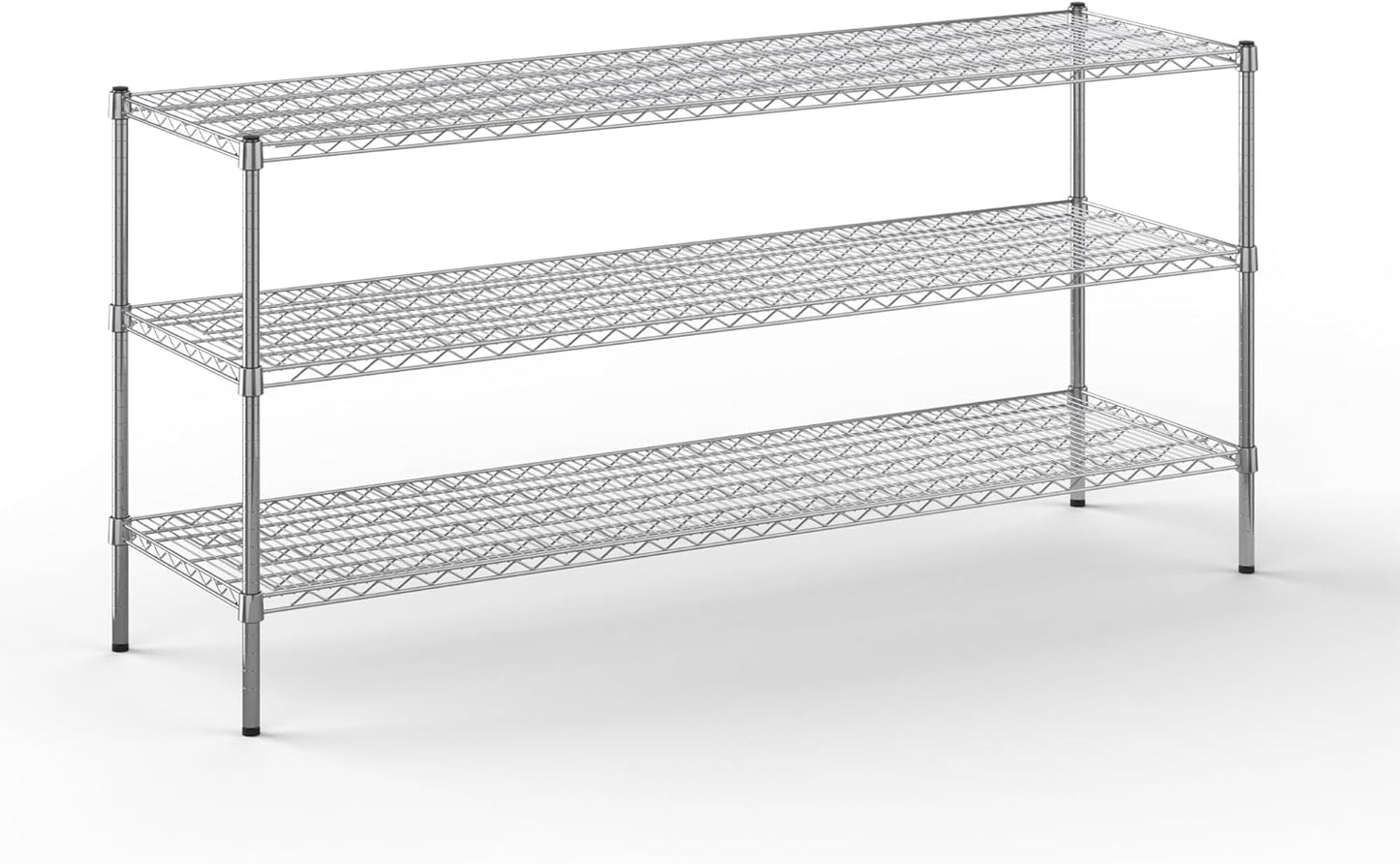 21" Deep x 72" Wide x 34" Height Wire Shelving Kit | 3-Tier | NSF Commercial Storage Rack Unit