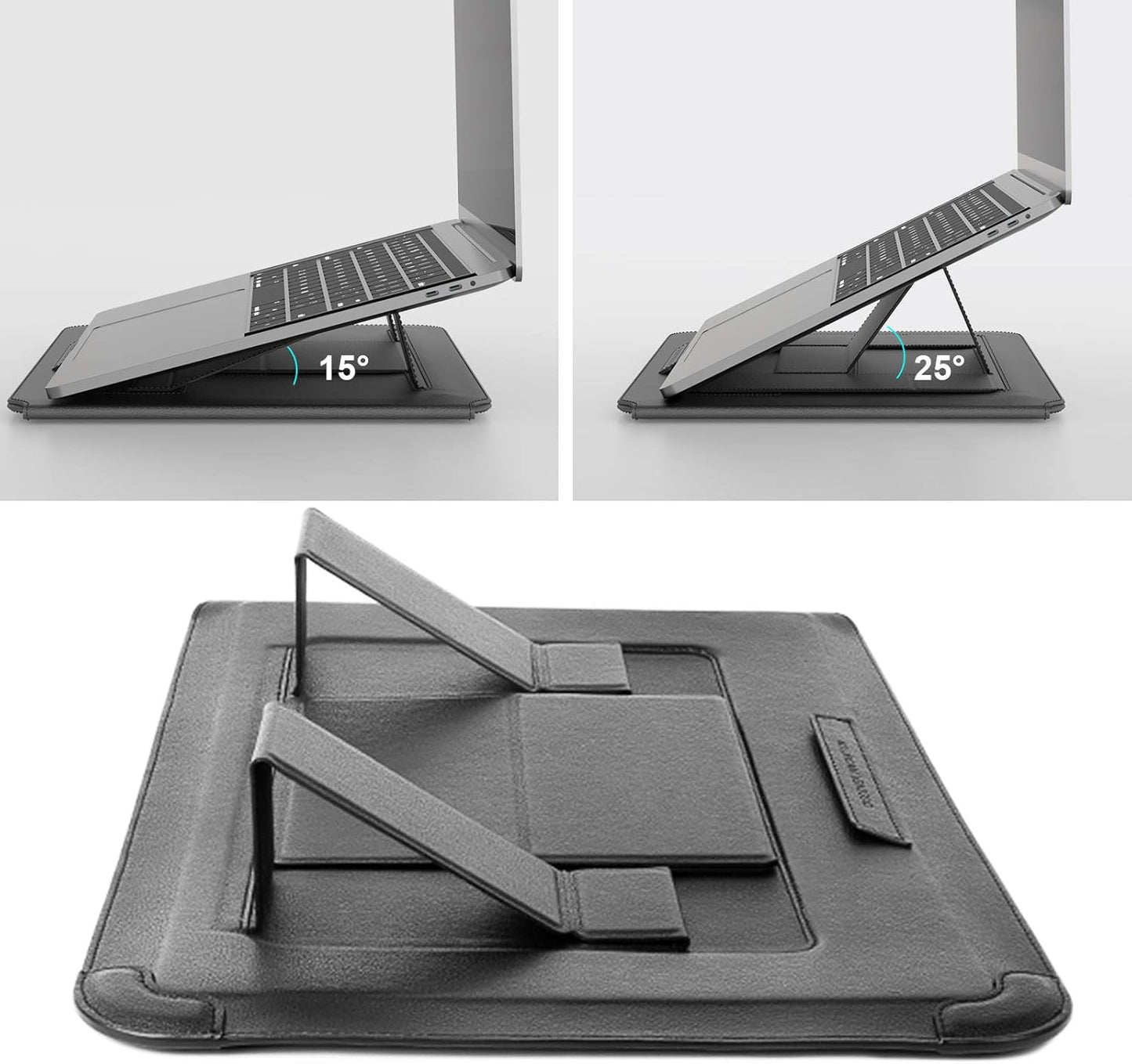 Nillkin Laptop Sleeve 15.6 inch, MacBook Sleeve with Adjustable Stand & Mouse Pad, 2 Stand Modes, 15 inch Laptop Case, Slim MacBook Accessories for Samsung/Surface/Chromebook/HP 13-15.6 inch, Gray