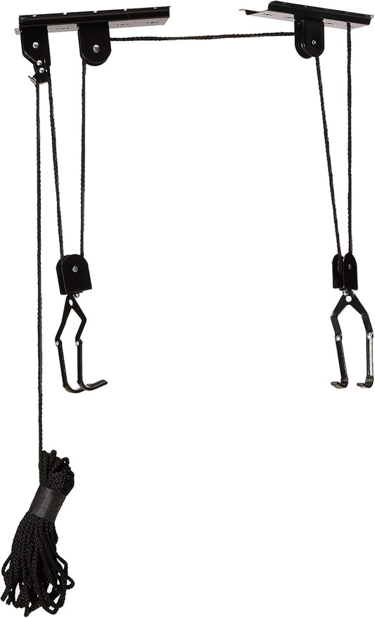 Bike Hanger - Overhead Hoist Pulley System with 100lb Capacity for Bicycles or Ladders - Secure Garage Ceiling Storage by Rad Sportz