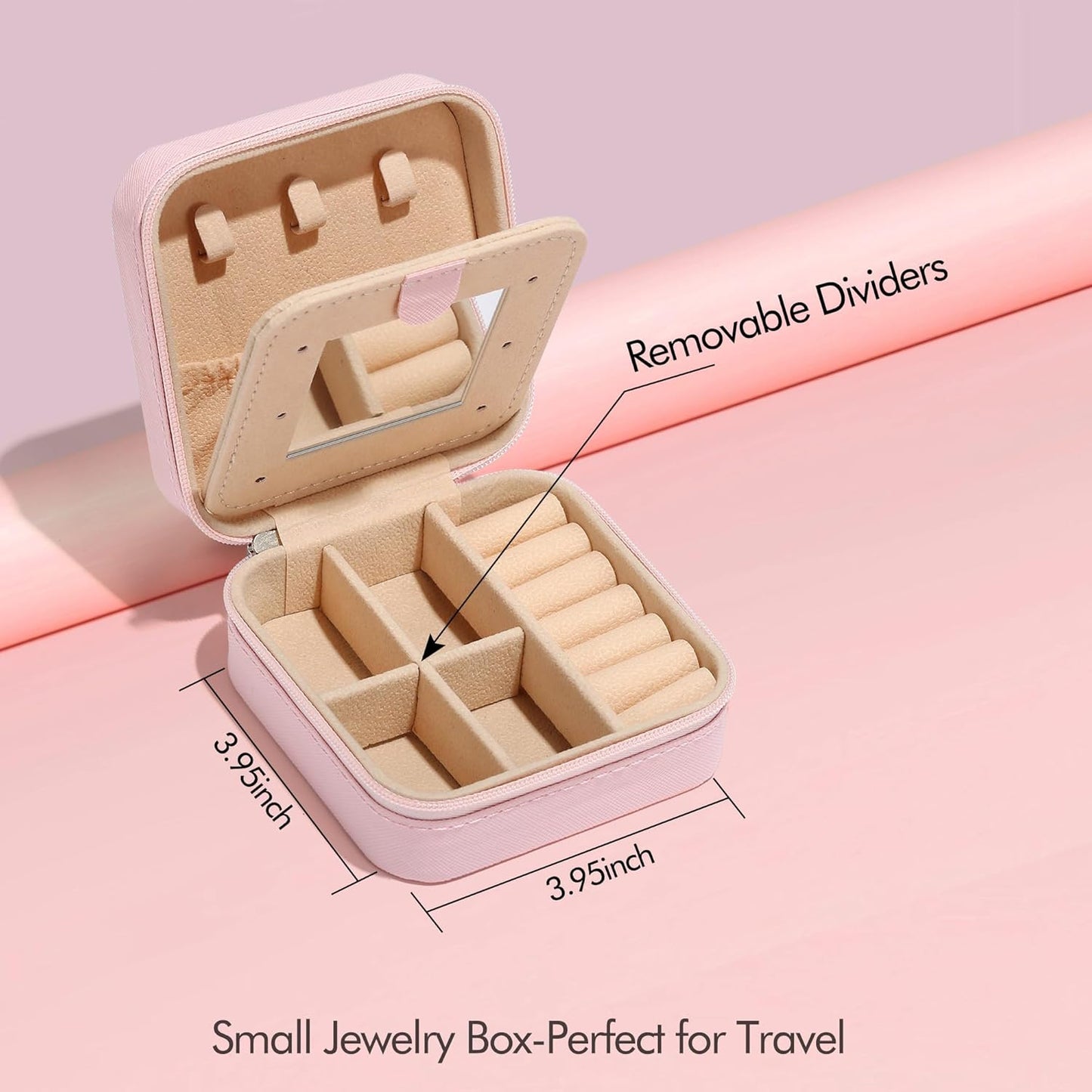 Parima Gifts for Women - Personalized Gifts for Women Wife, Travel Jewelry Case Jewelry Boxes for Birthday Gifts for Mom Her Travel Gifts for Her- Letter K, Pink