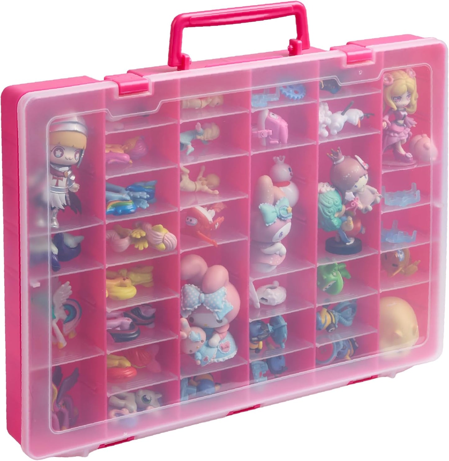Mini Toy Organizer Box – 48 Compartment Storage Case for Mini Brands, LOL Dolls, Shopkins & Calico Critters – Kids Collectible Container for Small Toys