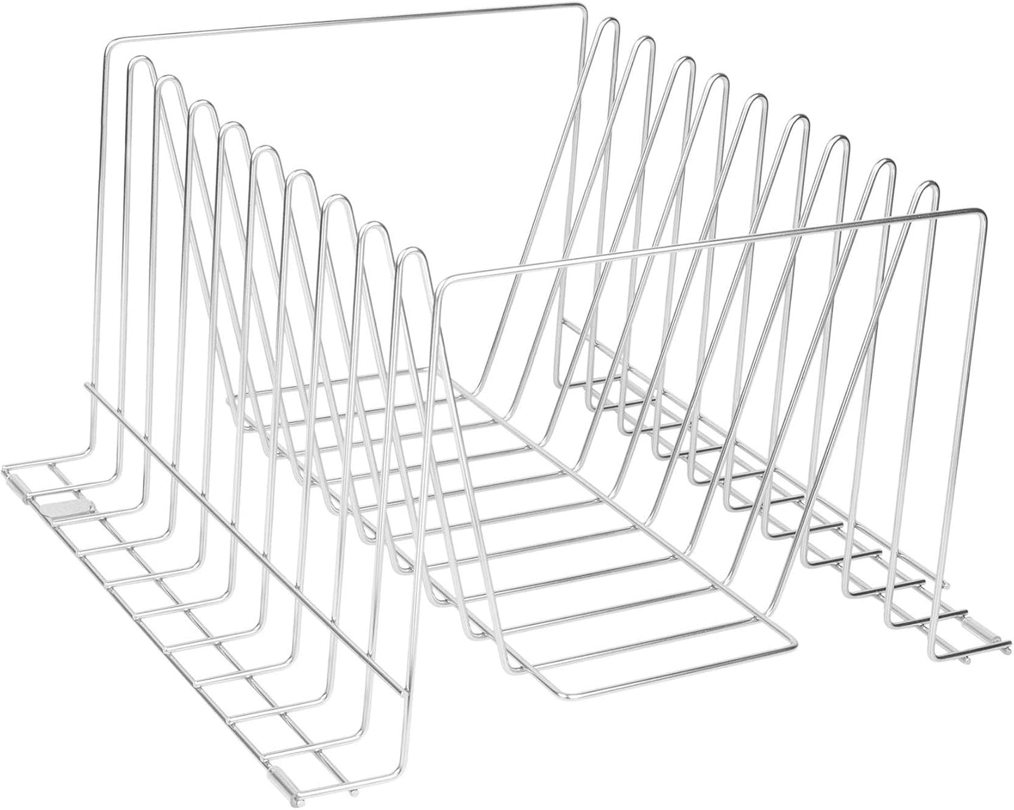 Thirteen Chefs Stainless Steel Cutting Board Rack - Ten 1" Slots fits Baking Sheets, Pans and Lids - Commercial Grade Organizer and NSF Stamped for Restuarants and Kitchens