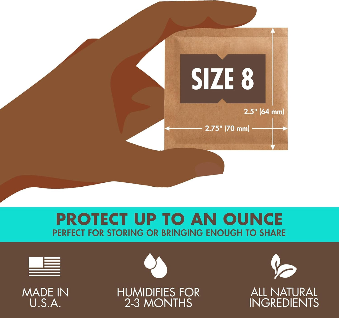 Boveda 69% Two-Way Humidity Control Packs For Storing Up to 5 Items – Size 8 – 10 Pack – For Small Plastic Travel Cases & Bags – Moisture Absorbers – Humidifier Packs in Resealable Bag