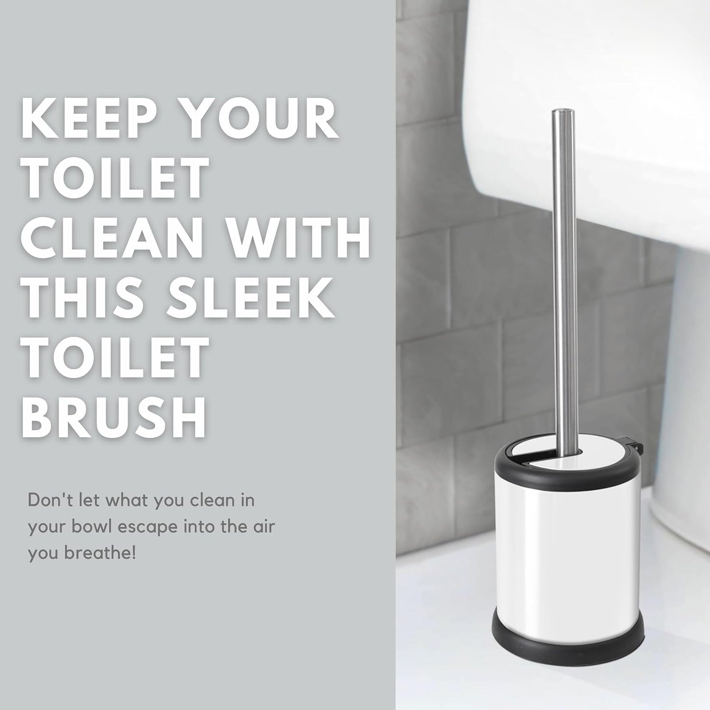 ToiletTree Products Toilet Brush with Lid (White 2 Pack)