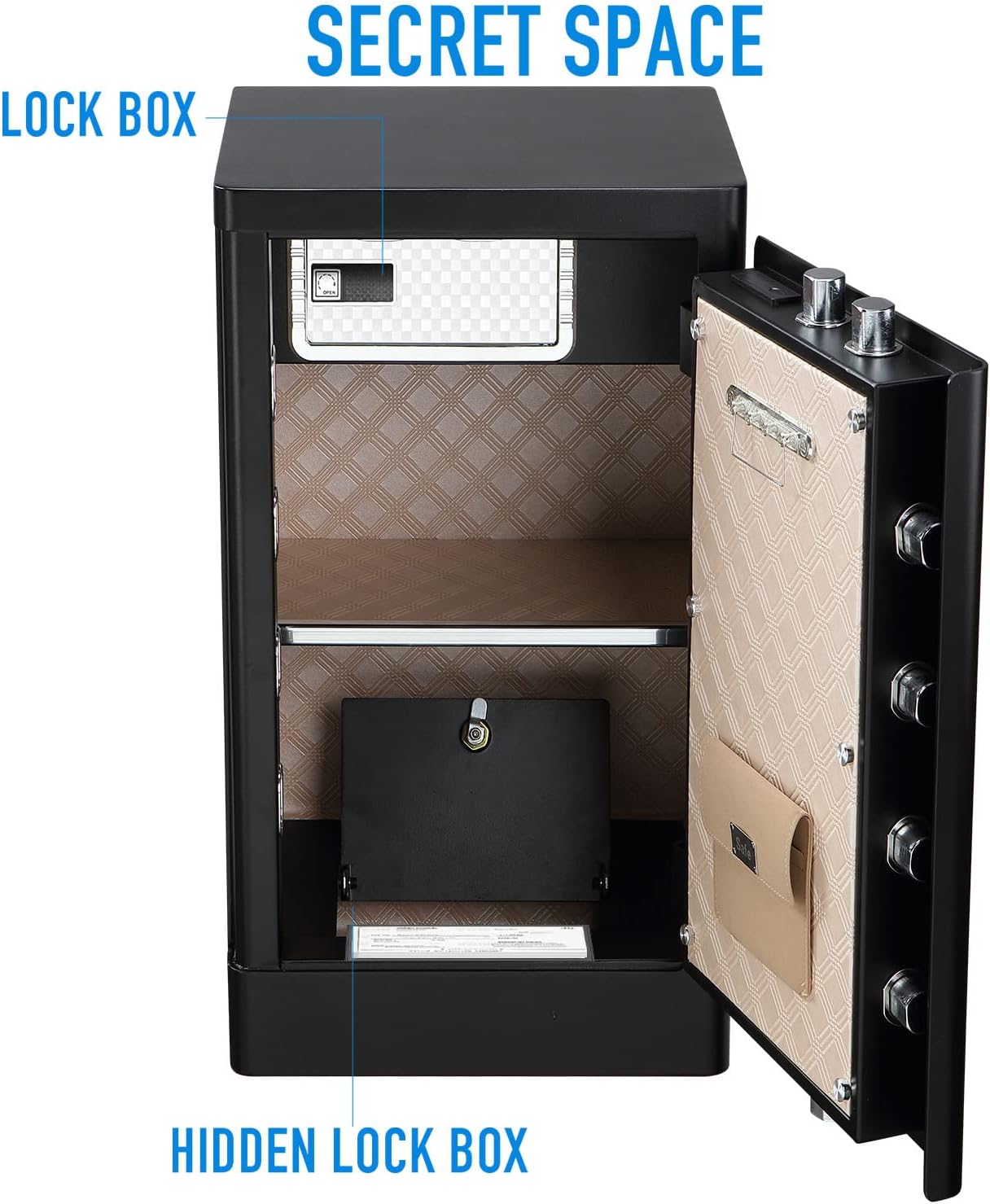 Tenamic Deluxe Biometric Fingerprint Safe Box Smart Touch Screen Fireproof Safe for Home Office Hotel 5.1 Cubic Feet