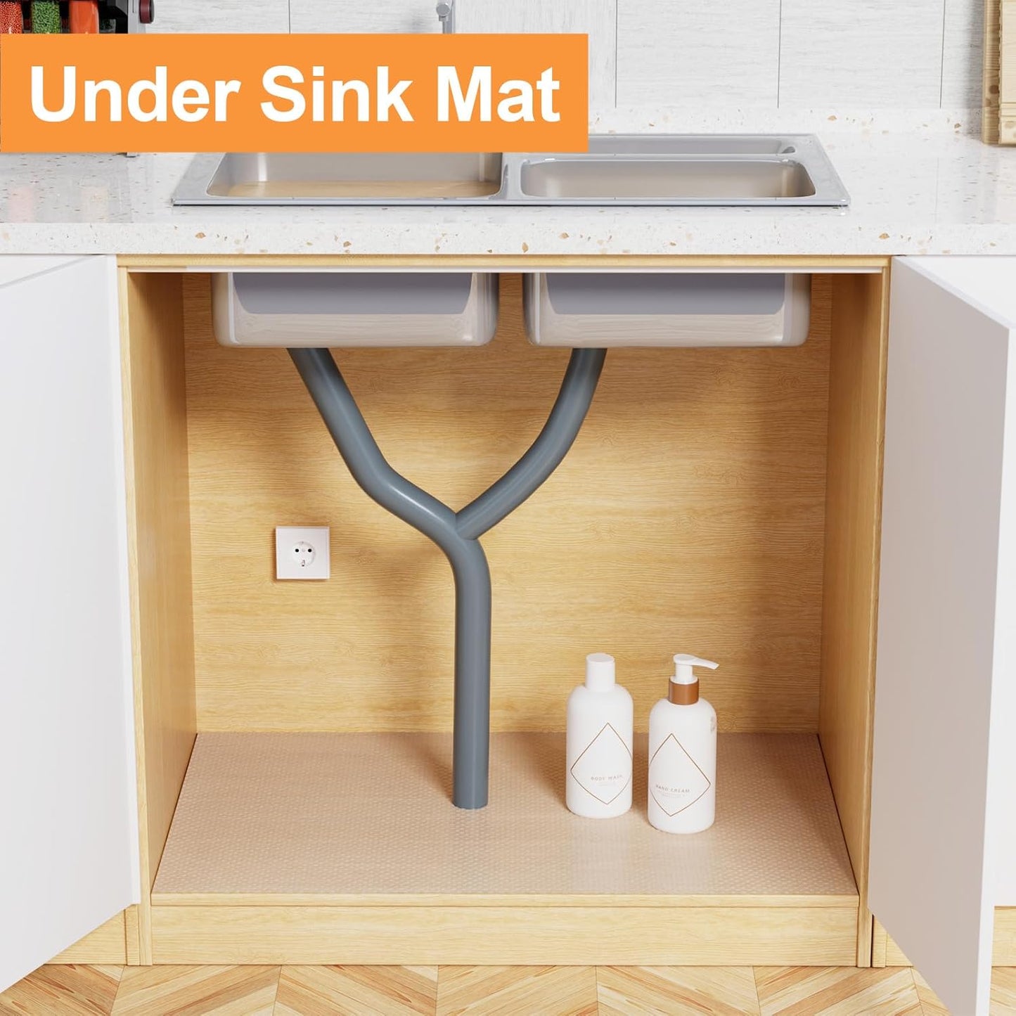 24-inch Wide Cabinet Shelf Liner: Clear Waterproof Large Under Sink Mat - 24 in x 25 FT Translucent Easy to Cut Non-Adhesive Kitchen Drawer Mat for Pantry Shelves