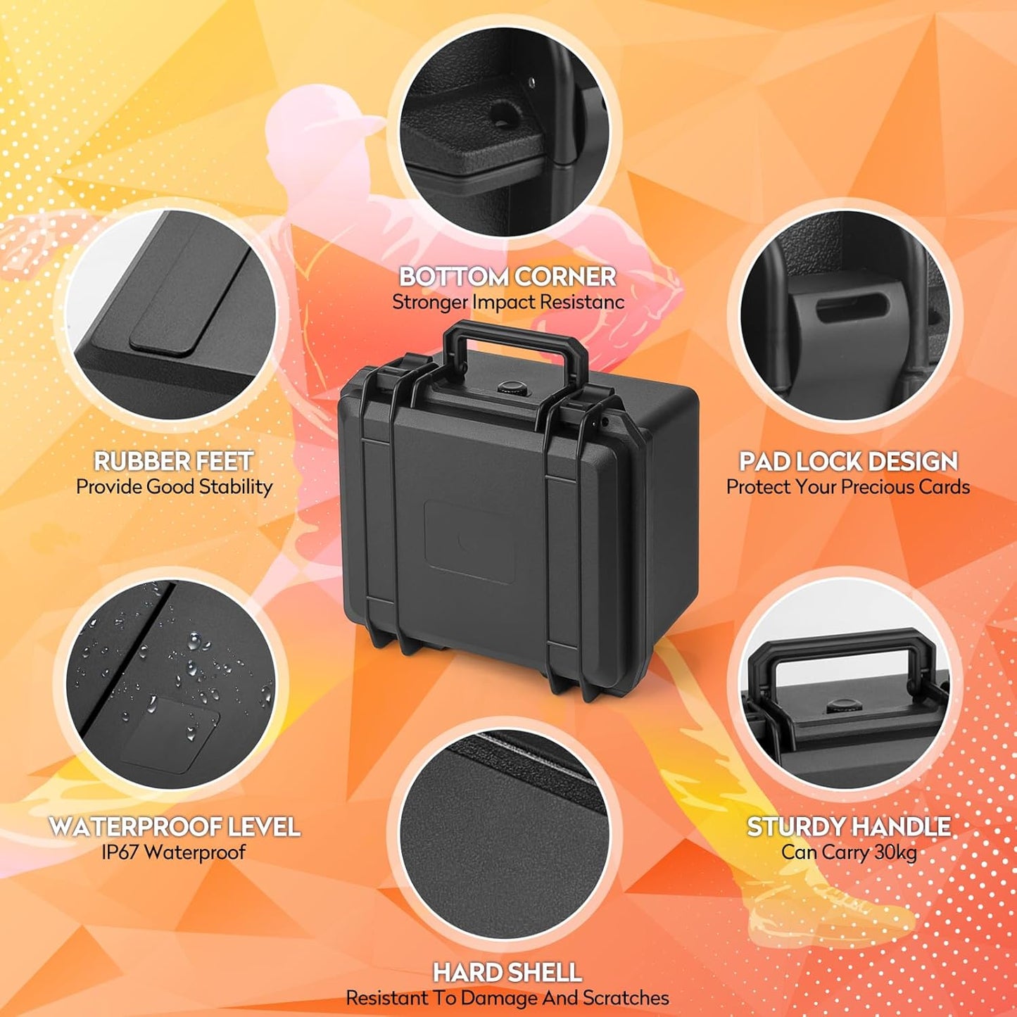 Graded Card Storage Box, Top Loaders Storage Case, Sports Trading Card Box, Cards Slab Case PSA MTG CSG SGC One Touch Magnetic Card Holder, Waterproof Carrying Collector Boxes