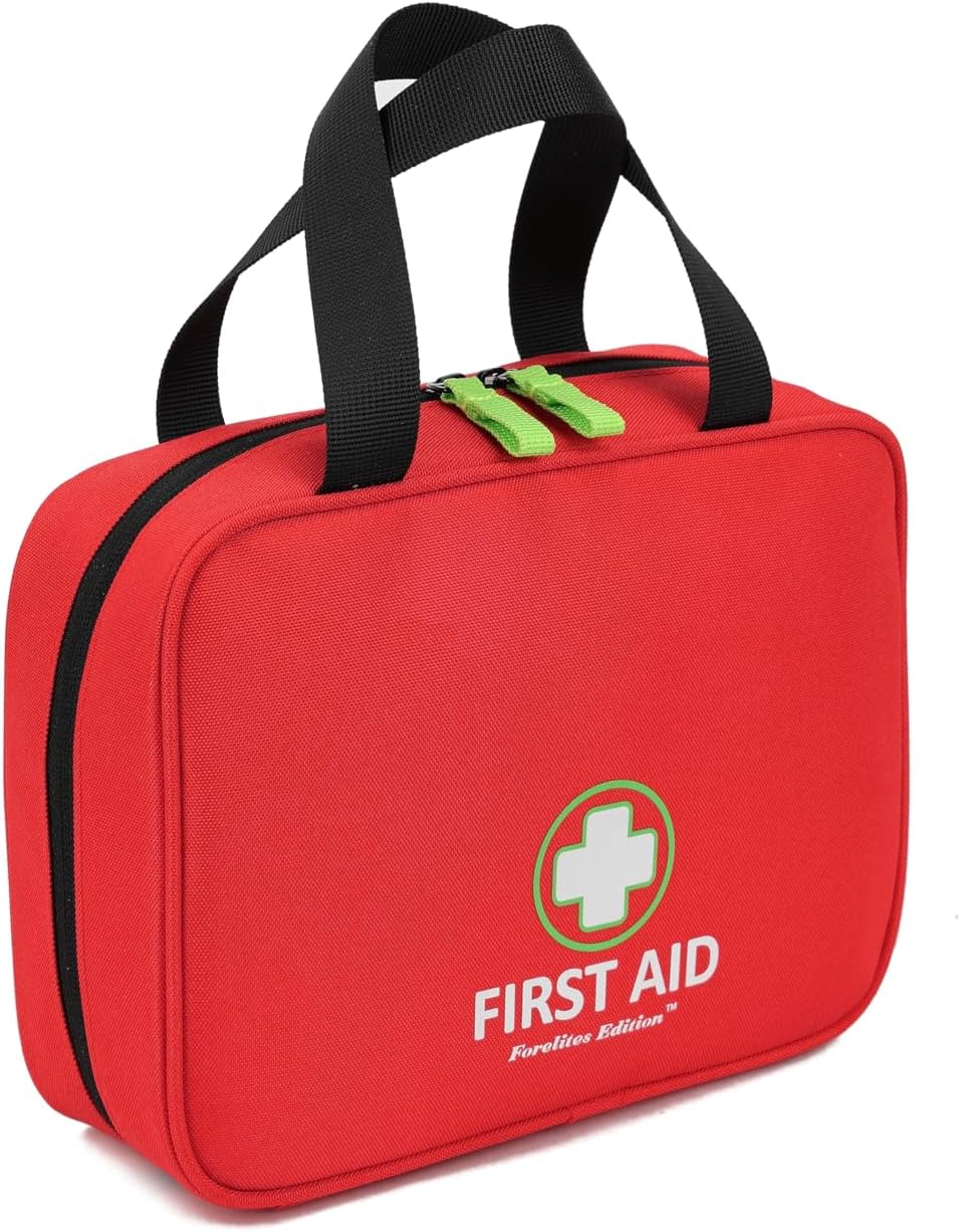 Handy First Aid Bag Empty (Bag Only), First Aid Kit Portable For Home, Office, Vehicle, Emergency Kit For Your Next Adventure, First Aid Supplies Organizer Bag For Camping, Travel, Sports, Red Pouch