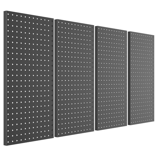 Pegboard Smith Metal Pegboard Panels 12" x 24", 4 Pack Black Wall Mounted Tool Organizer Boards, Heavy Duty Tool Storage Peg Board for Garage, Workbench, Office, Fits 1/4" Peg Hooks
