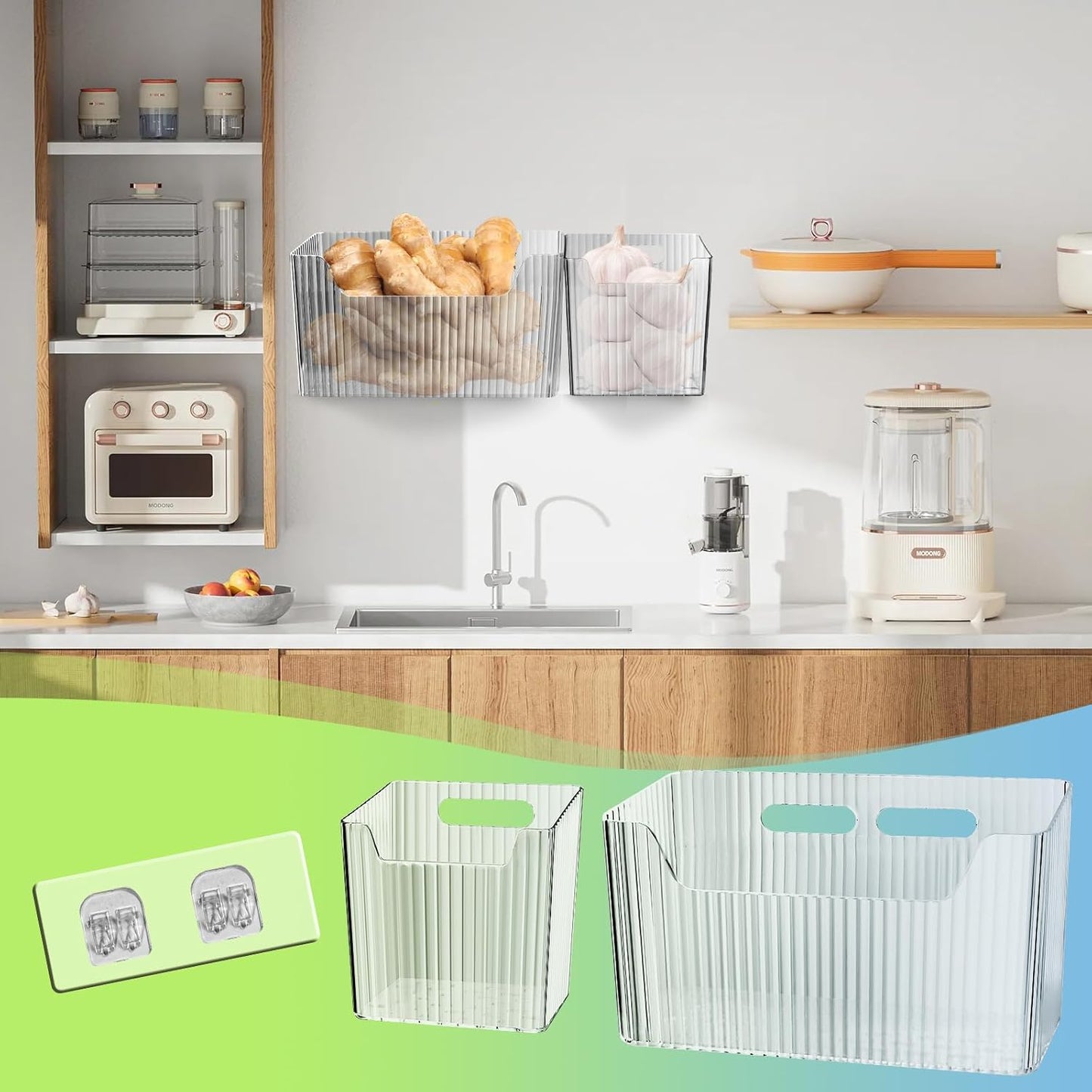 10 Pcs Storage Organizer Bins Wall Mounted Organizer Basket,Wall Organization Container Hanging Basket Bins,for Organizing Cosmetics, Toiletries and Kitchen Supplies