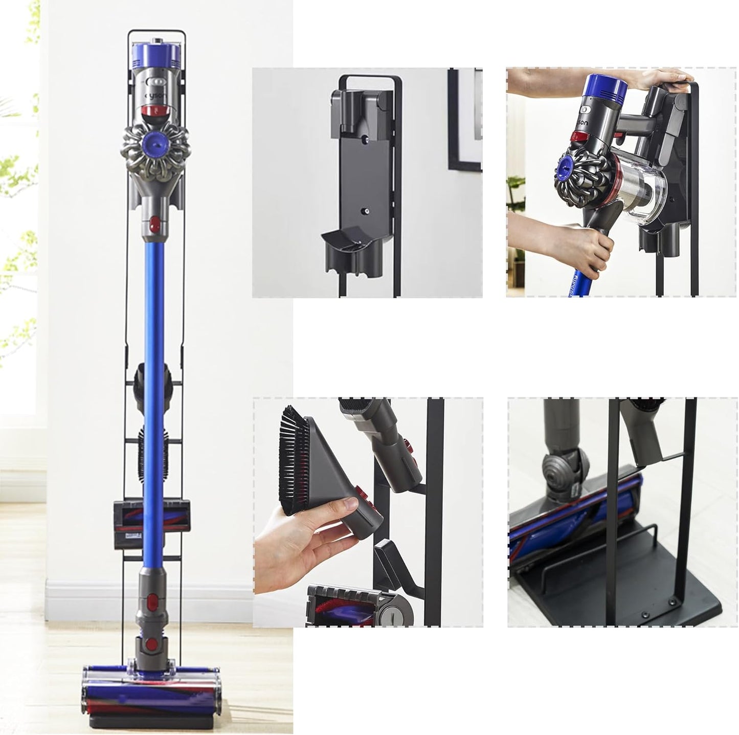 Vacuum Stand for Dyson,Vacuum Accessories Stable Metal Storage Bracket Holder for Dyson Handheld V15 V11 V10 V8 V7 V6 Cordless,DC30 DC31 DC34 DC35 DC58 DC59 DC62 DC74(Black) …