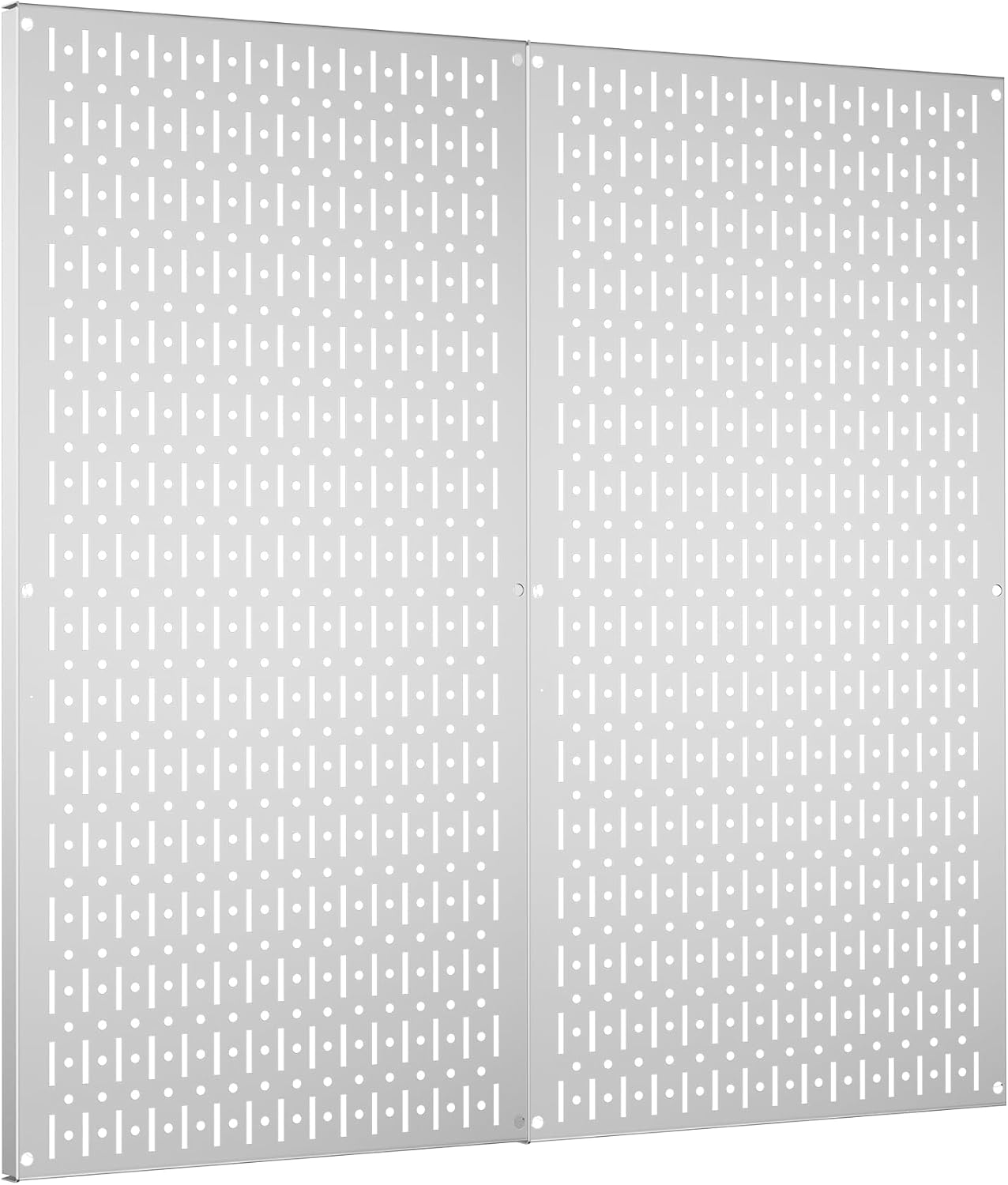 Pegboard Wall Organizer 2 PCS 32" x 16" Silvery Peg Board Metal Pegboard Panels for Garage Tool Storage