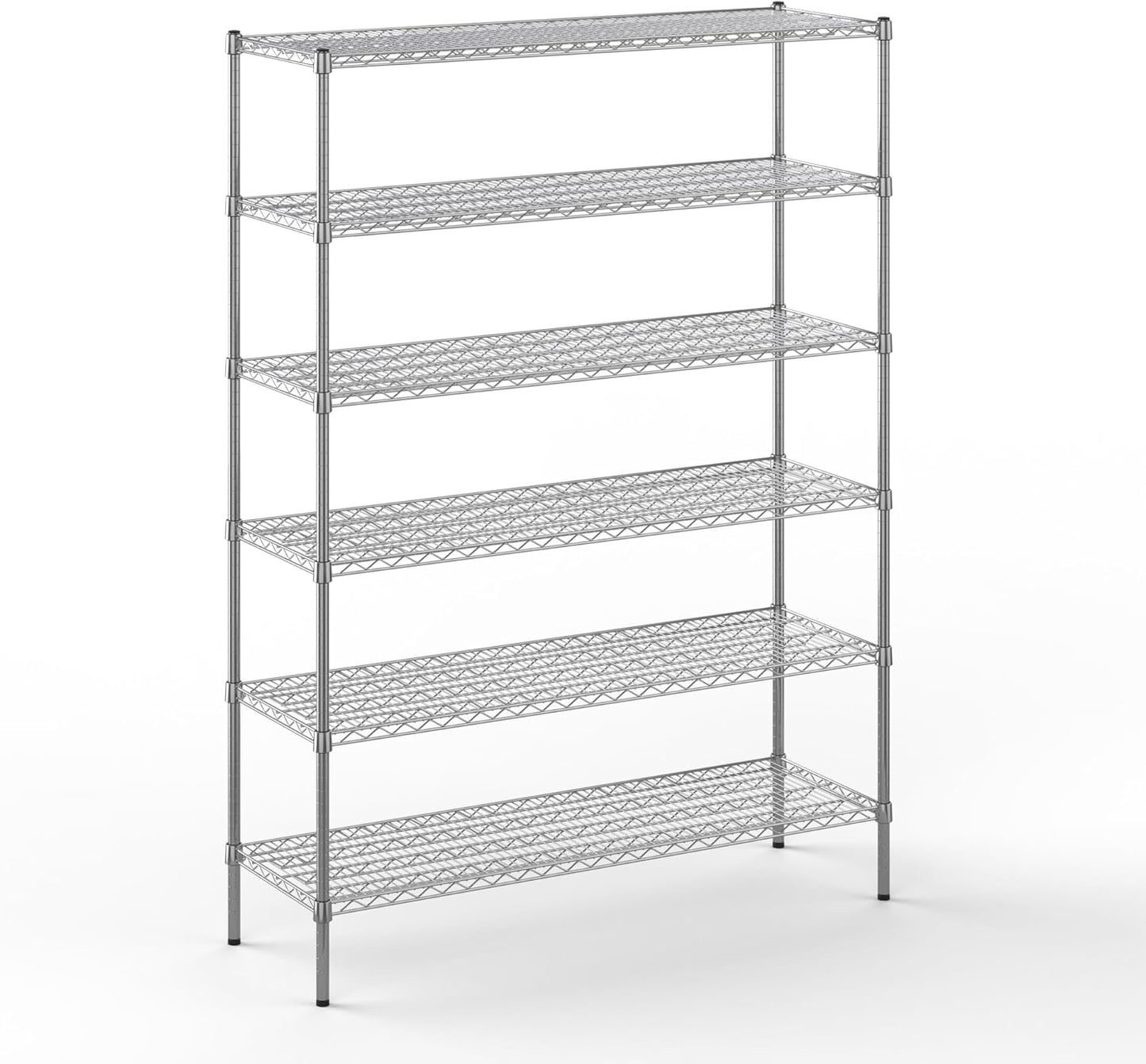 18" Deep x 54" Wide x 74" Height Wire Shelving Kit | 6-Tier | NSF Commercial Storage Rack Unit