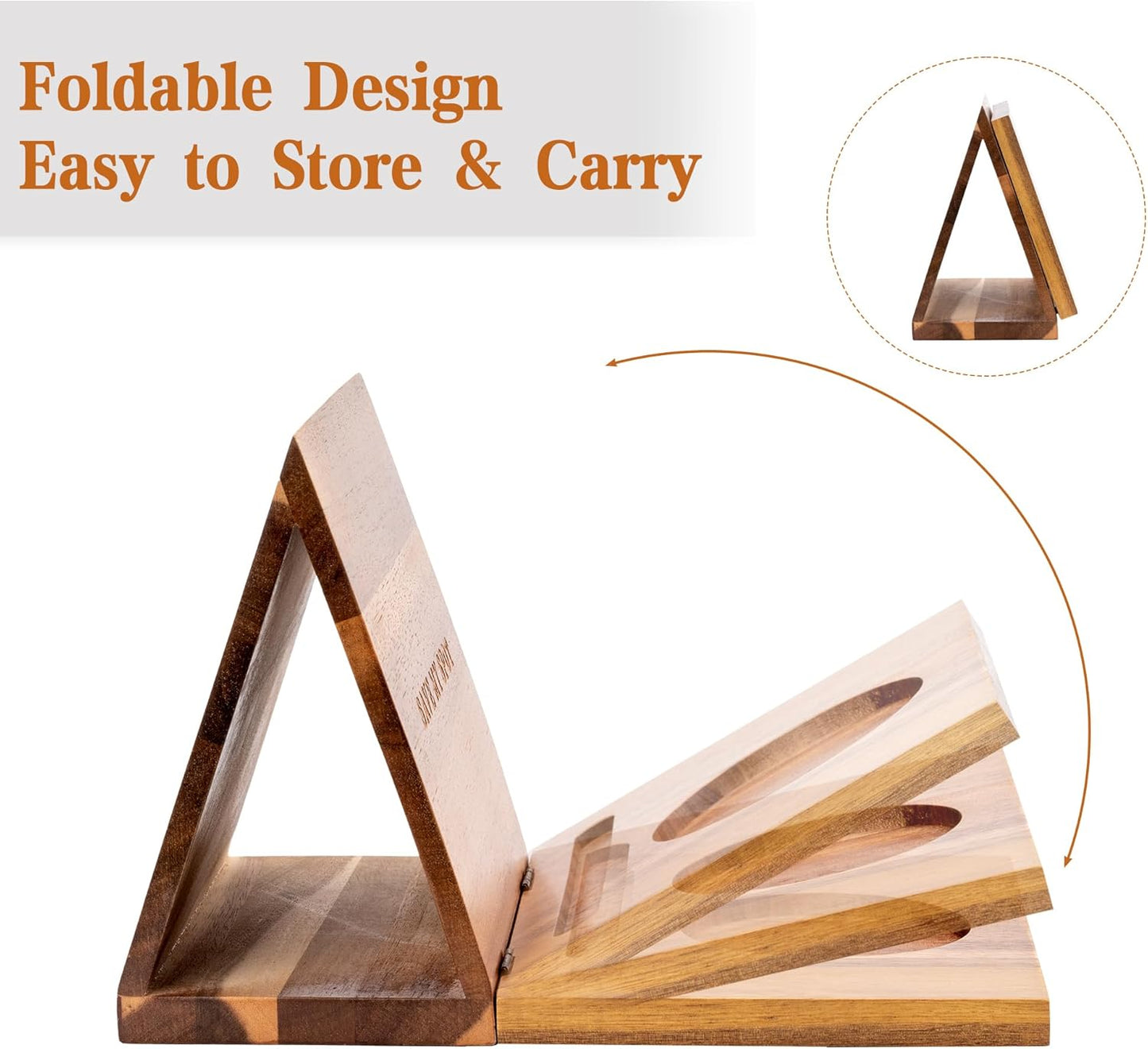 Book Nook Reading Valet with Cup Holder, Wooden Book Stand Coffee Holder for Page Rest, Triangle Rest Stand Valet for Nightstand Desktop Bedside, Christmas Birthday Gifts for Readers (Modern)