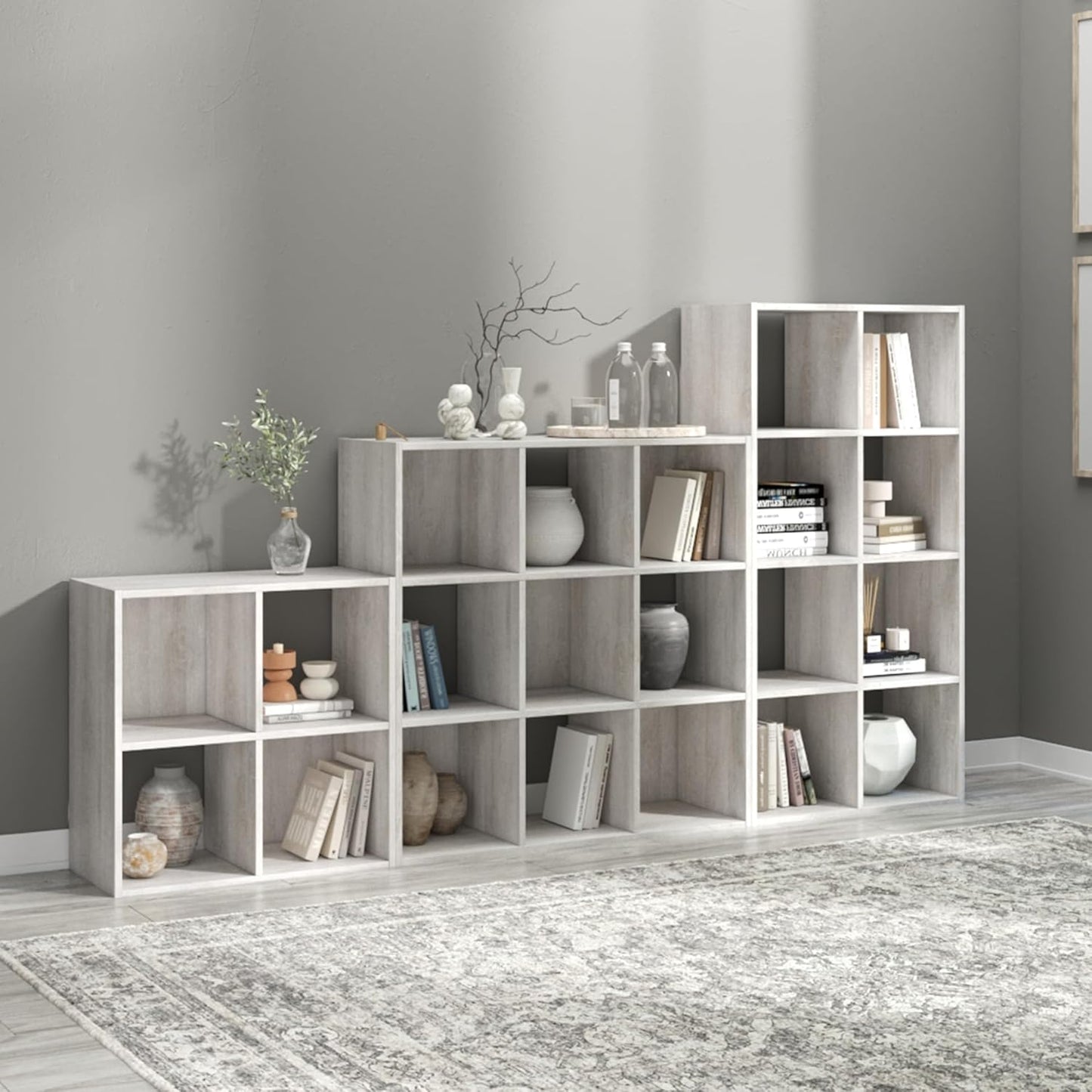 Signature Design by Ashley Paxberry Coastal 4 Cube Storage Organizer or Bookcase, Whitewash