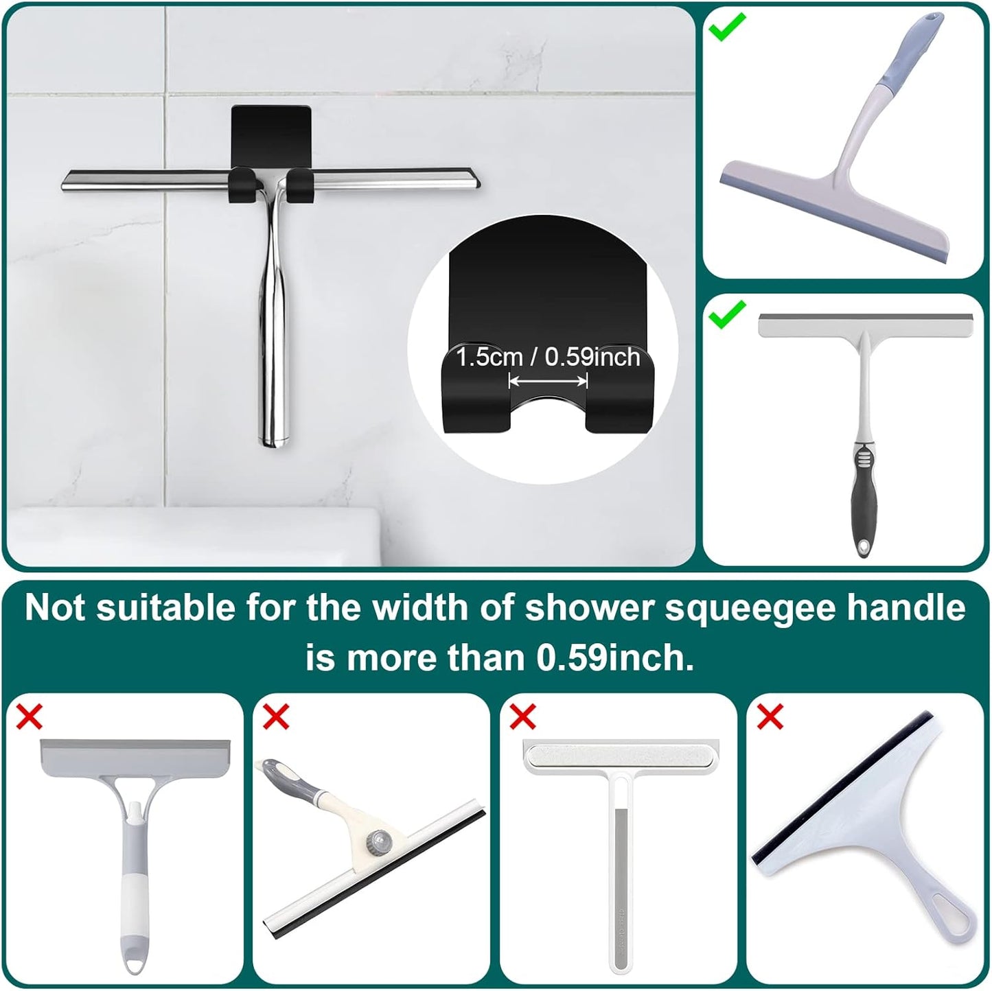CGBE Razor Holder for Shower, 4 Packs Self Adhesive Shaver Holder Hanger Hooks for Bathroom, Damage Free Wall Hooks for Razor Shaver Loofah Sponge