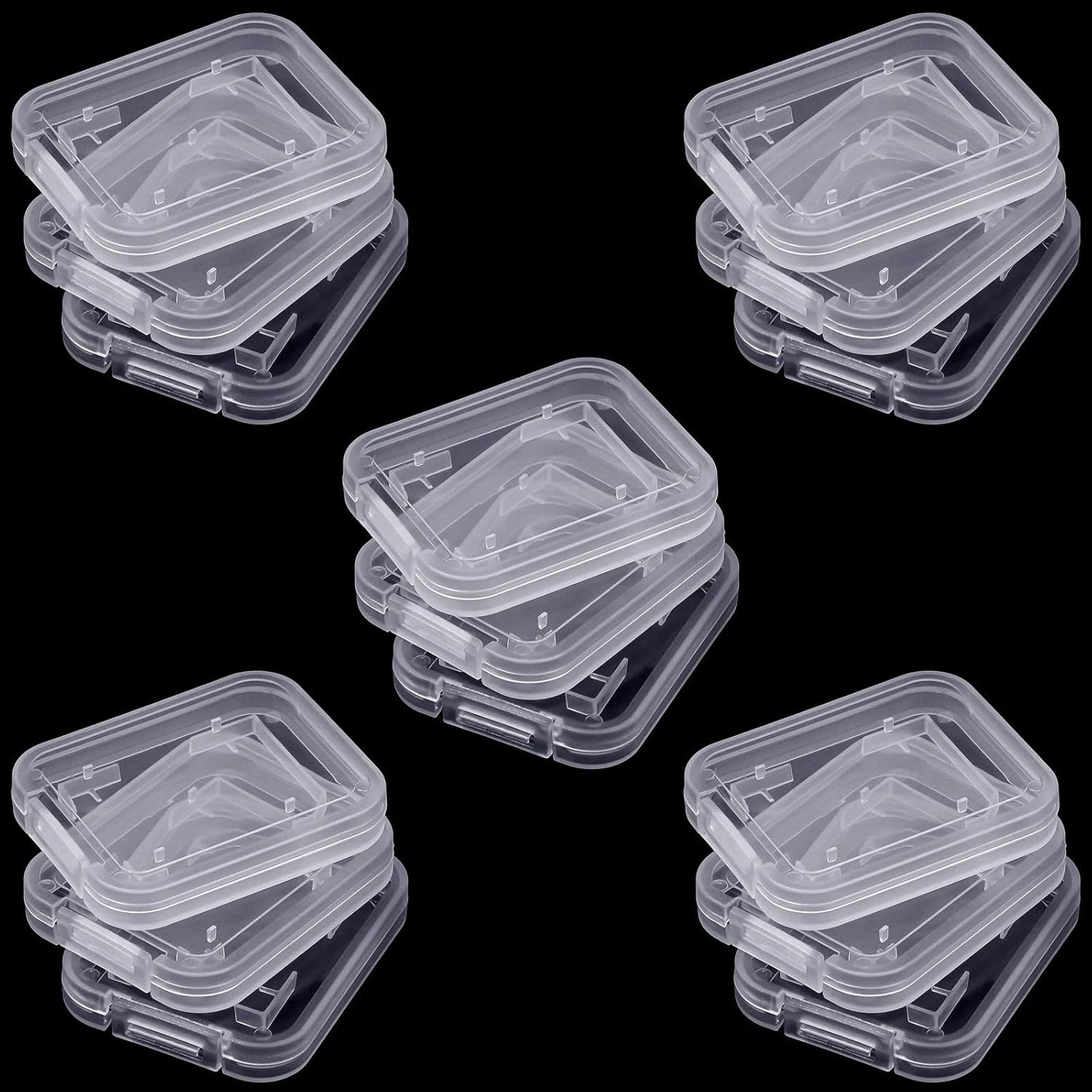 NUOMI 15Pcs SD/SDHC Memory Card Case Holder, Standard SD Plastic Storage Boxes, Clear Compact