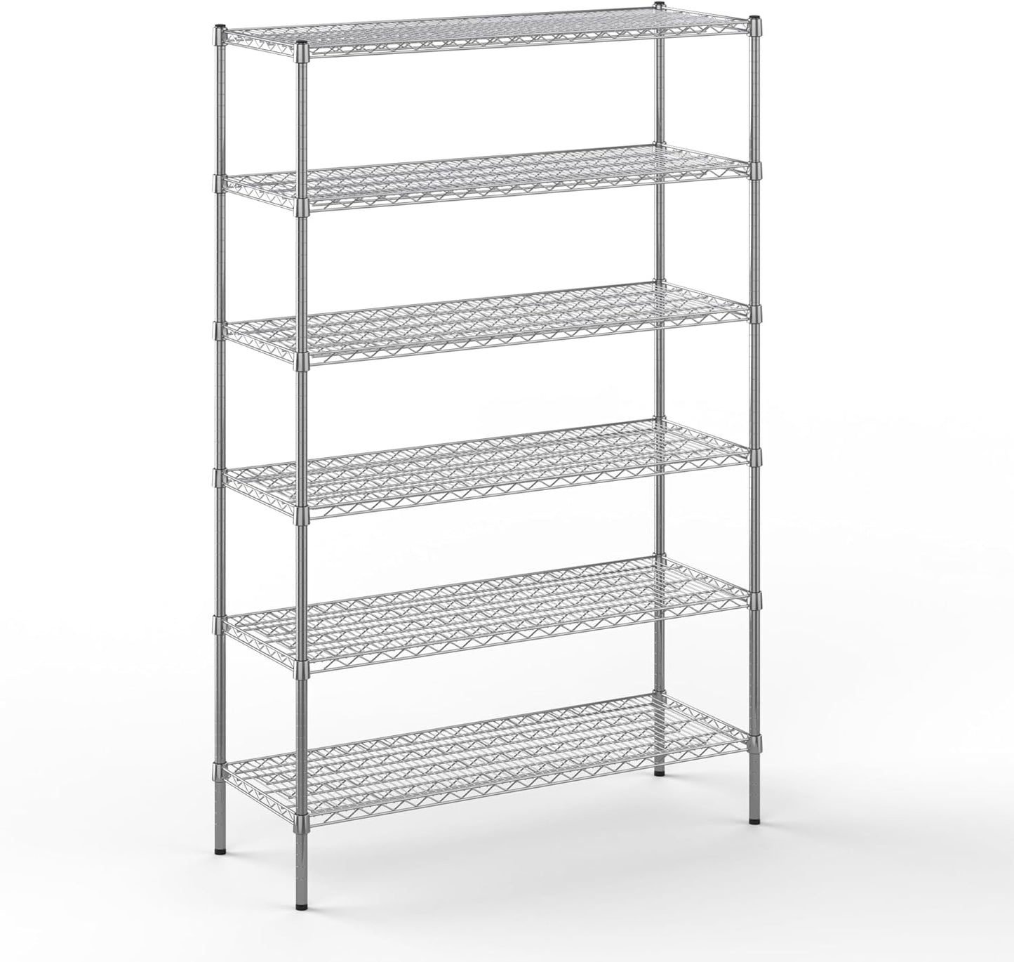 18" Deep x 48" Wide x 74" Height Wire Shelving Kit | 6-Tier | NSF Commercial Storage Rack Unit