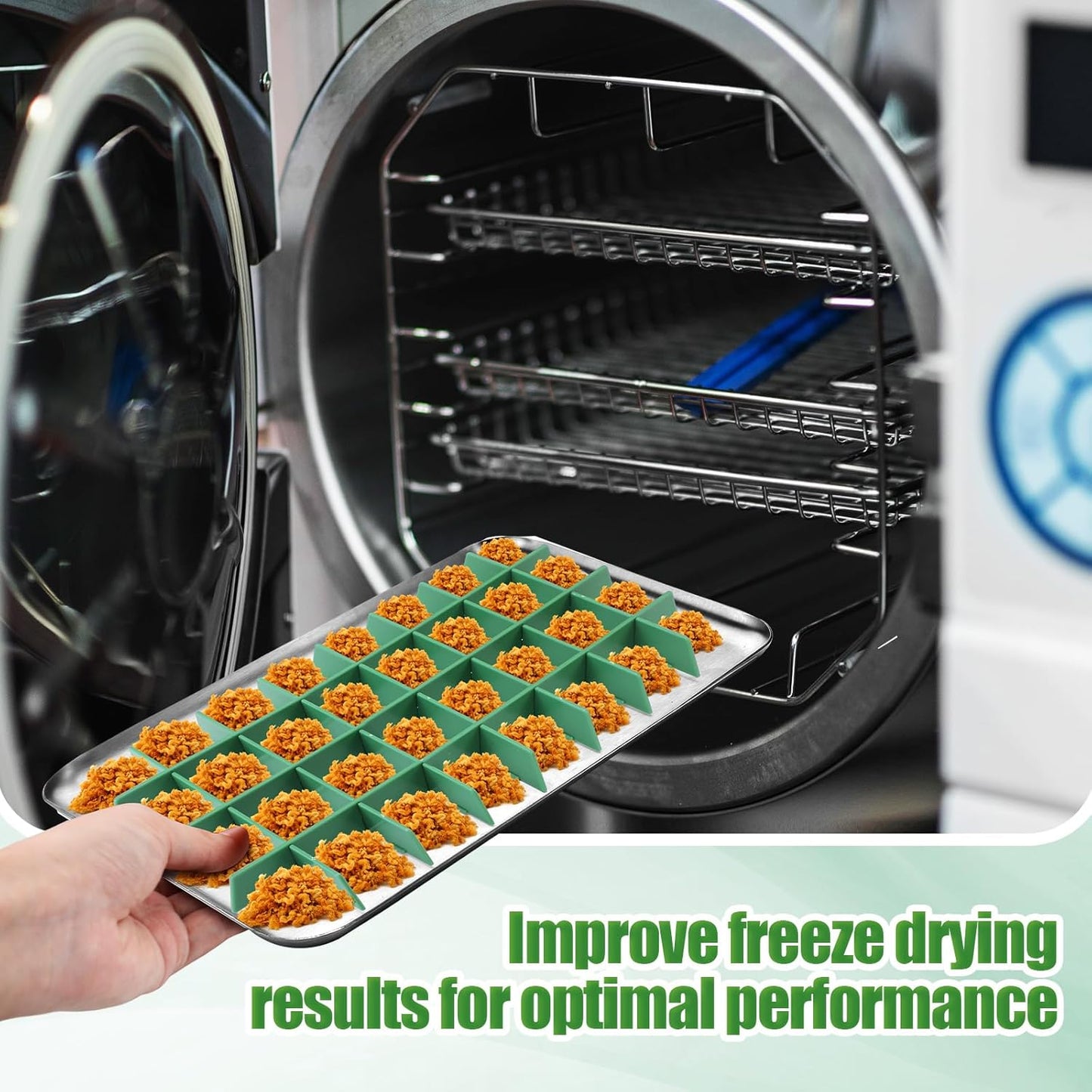 5 Sets Freeze Dryer Tray Dividers, Compatible with Harvest Right Freeze Dryer, Candy Tray Dividers Accessories (Small,Green)
