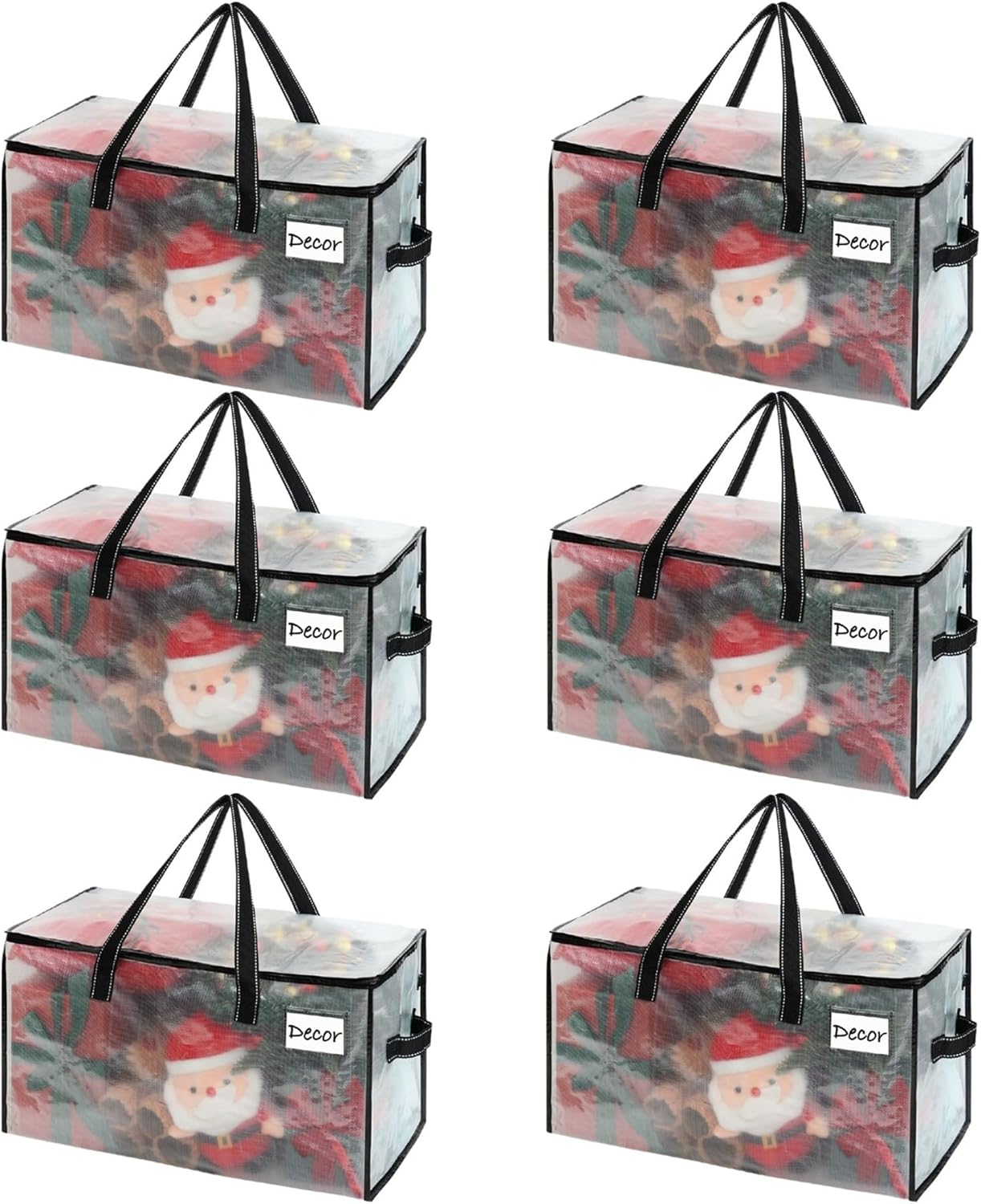 VENO 6 Pack Moving Bags, Comforter and Blanket Storage Bags for Closet, Moving Boxes, Boxes with Lids Alternative, College Dorm Packing Supplies, Foldable Heavy-Duty Tote with Window (Clear, 6 Pack)