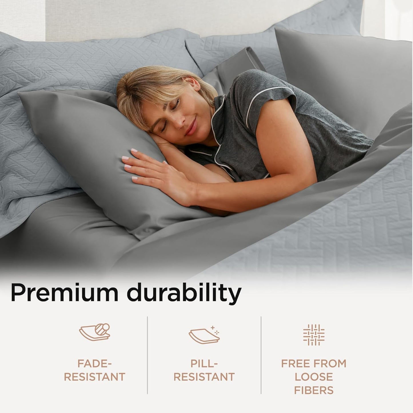 Threadmill California King Sheet Sets |Certified American Supima Cotton Sheets | 656 Thread Count 4 Piece Hotel Quality Luxury Bed Sheets Set with Elasticized Extra Deep Pocket |Dark Grey Sheets