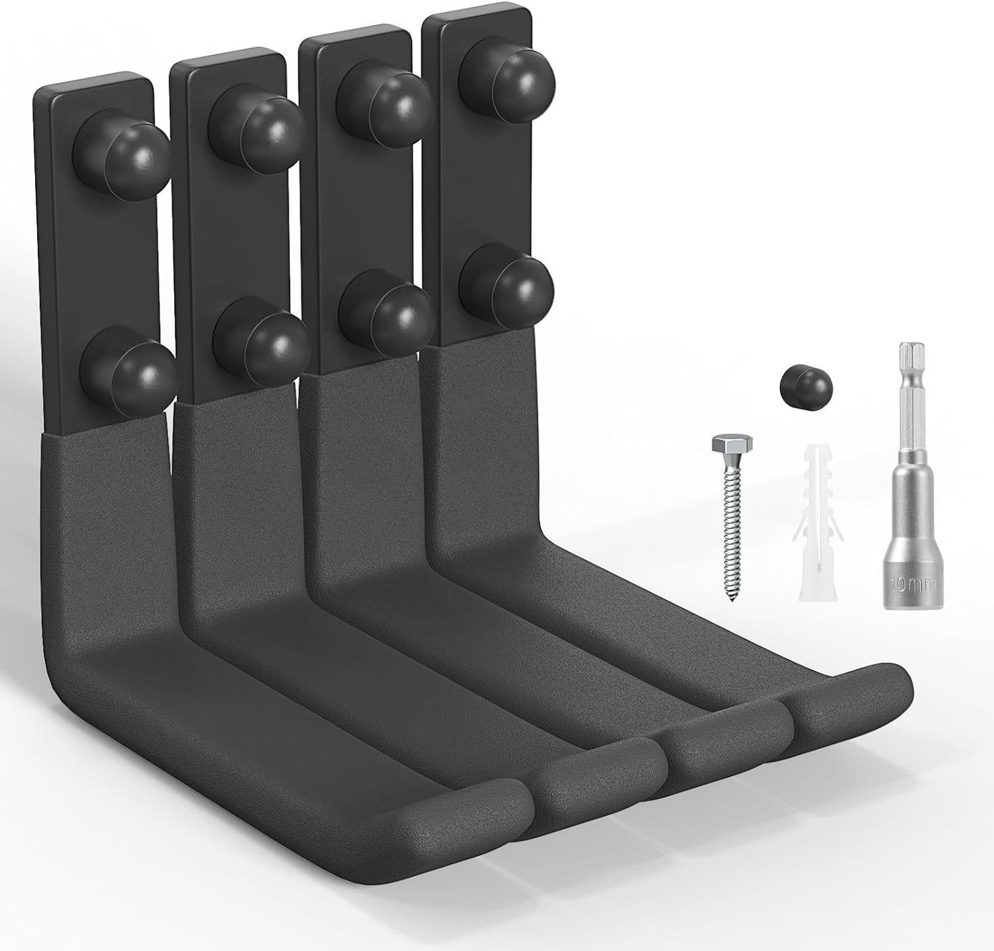 Heavy Duty Garage Hooks, 4 Inch Ladder Hooks for Garage Wall Ladder Hangers Wall Mount Wall Hooks for Hanging Ladders,Ropes, Hoses, Garden Tools(4 Pack)