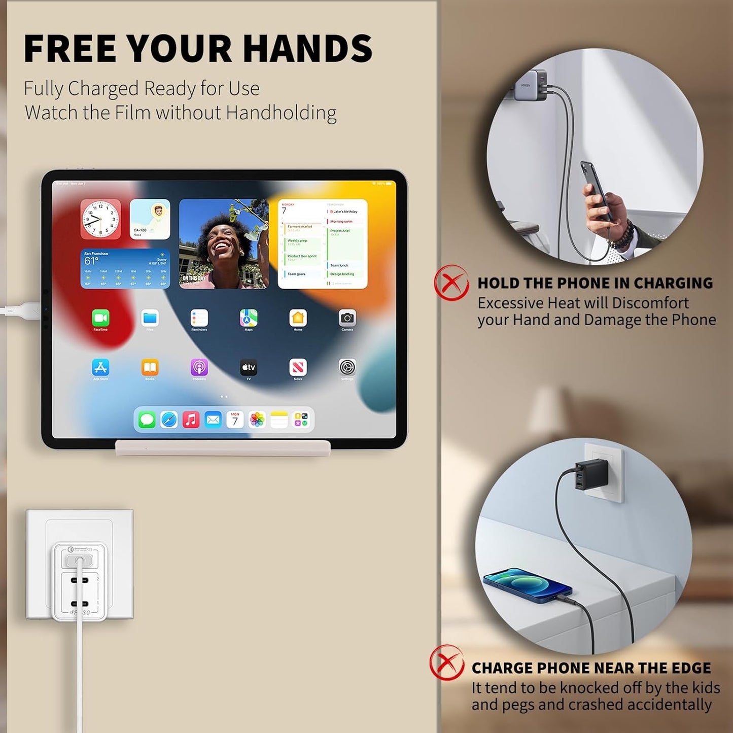 Adhesive Tablet Wall Mounted Phone Holder Acrylic Floating Shelves,eReader Wall Holder Smartphone Holder Stand for Bedroom,Living Room,Dorm,Office Display Shelf(White)