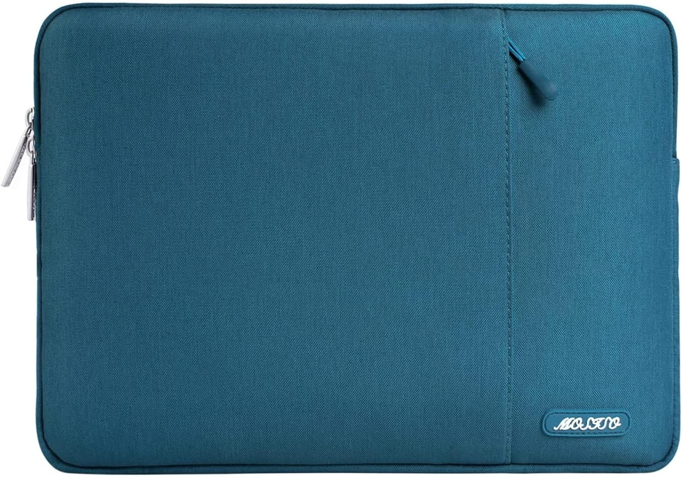 MOSISO Laptop Case 15 inch, 15 inch Laptop Sleeve Compatible with MacBook Air 15 M4 A3241 M3 A3114 M2 A2941 2025 2024 2023,Dell XPS 15,Polyester Vertical Computer Sleeve Bag with Pocket, Deep Teal