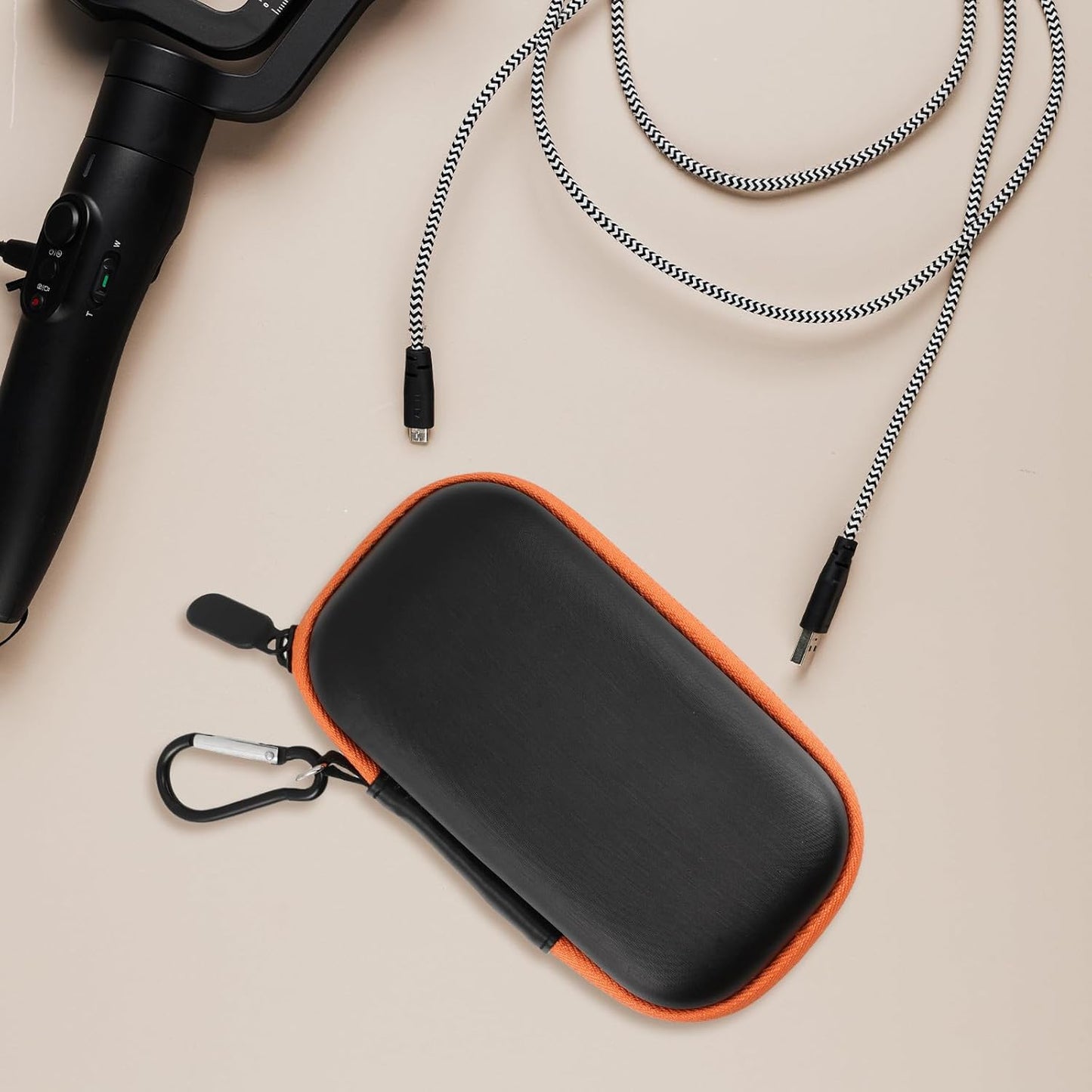 Portable Hard Drive Case Hard Shell Protective Storage Box for SSD External Drives with Cable Organizer Shock-Resistant Carrying Bag Compatible Digital Devices Sleek Orange Design
