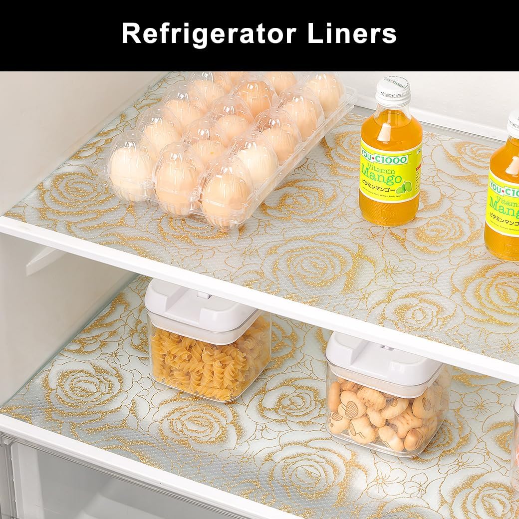 Cooyes Shelf Liner – Premium Non-Adhesive Cabinet & Drawer Liner for Kitchen – Waterproof Shelf Paper with Modern Pattern – Durable EVA Cabinet Mat – Easy to Cut （23.6" W x 236" L）