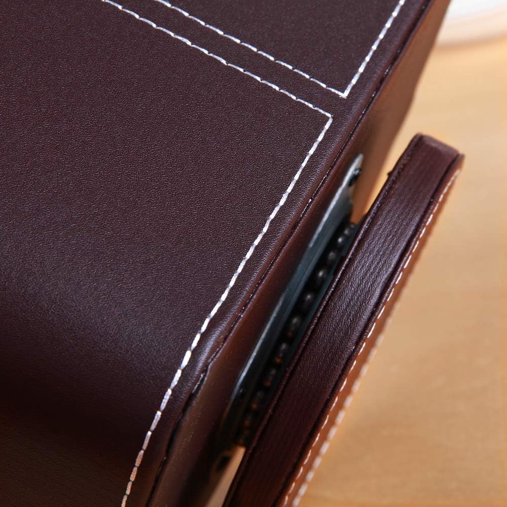 PUSU Remote Control Holder PU Leather 360 Degrees Rotatable Desktop Supply Organizer Storage Box for Controllers Media Stationery Nightstand TV Caddy E-reader iPad Phone Pen/Pencil Cosmetic(Brown)