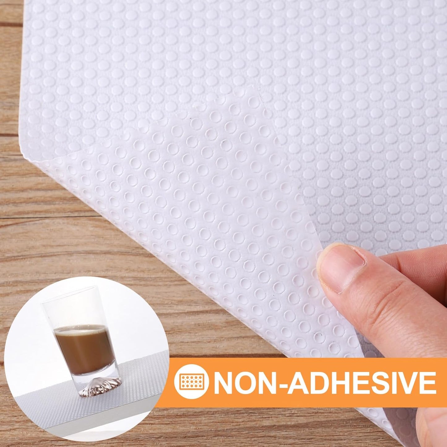 FLPMIX Shelf Liner for Kitchen Cabinets 16 inch Wide - Waterproof Cabinet Liner, Non-Adhesive, Easy to Cut Drawer Mat for Pantry Shelves, 16" X300 Inch White