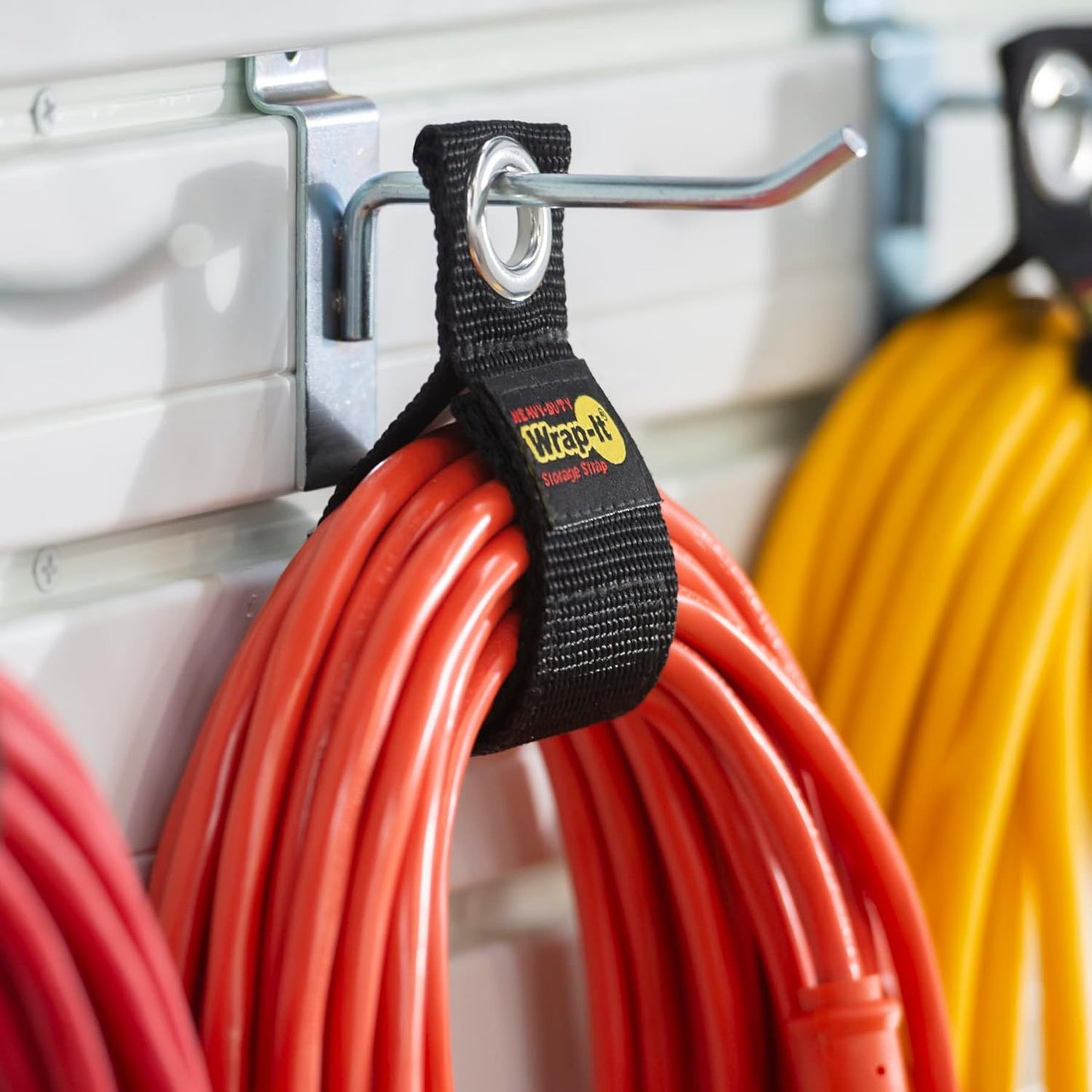 Heavy-Duty Wrap-It Storage Straps - 10" (6-Pack) Silver - Garage Organizer and Electric Cord Holder for Garage Essentials