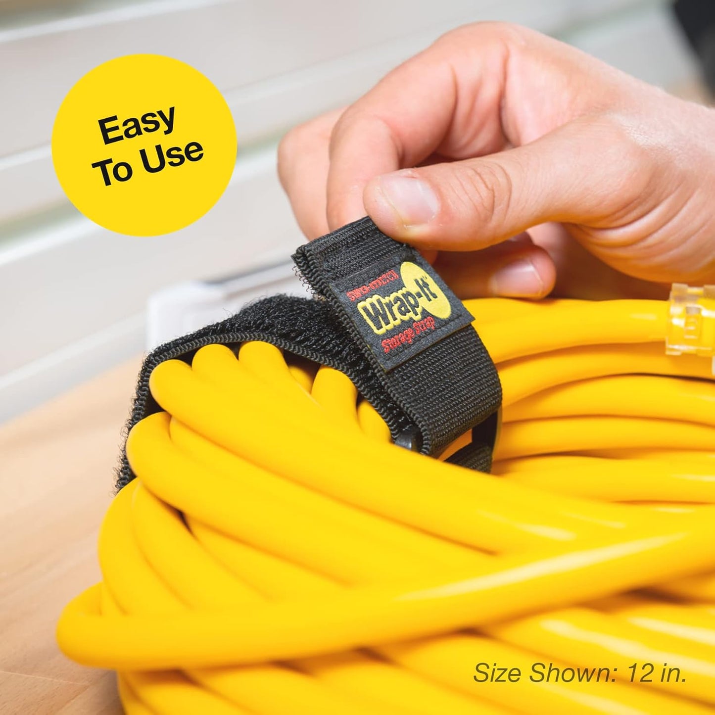 Super-Stretch Wrap-It Storage Straps (Assorted 12 Pack) - Elastic Cinch Straps - Extension Cord Organizer, Hose, Rope and Cable Strap, Cord Wrap, Cord Keeper, Garage and RV Organization