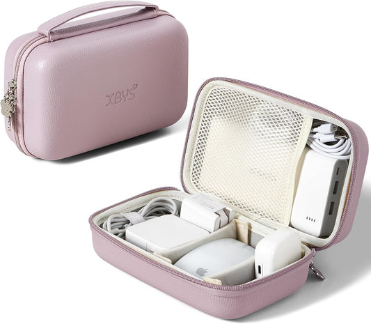 Charger Case for Macbook, Portable Tech Electronic Organizer Bag,Travel Storage Pouch for Laptop Accessories, MacBook Power Adapter, Charging Cords, USB Drives, Power Bank (Purple, XL)
