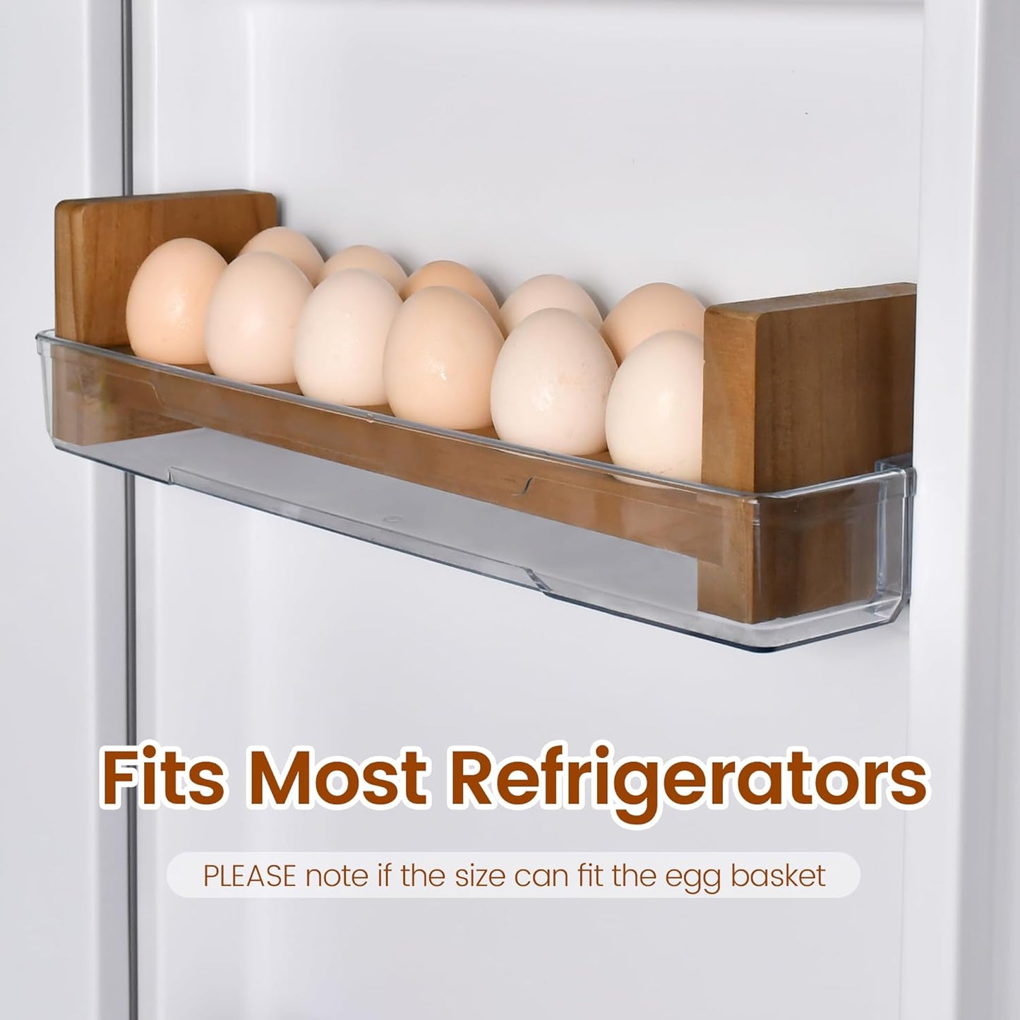 Double Layer Egg Tray Holder Countertop - Wooden Fresh Egg Rack Stackable Storage Basket, 2 Tier Egg Organizer for Farmhouse Kitchen Refrigerator