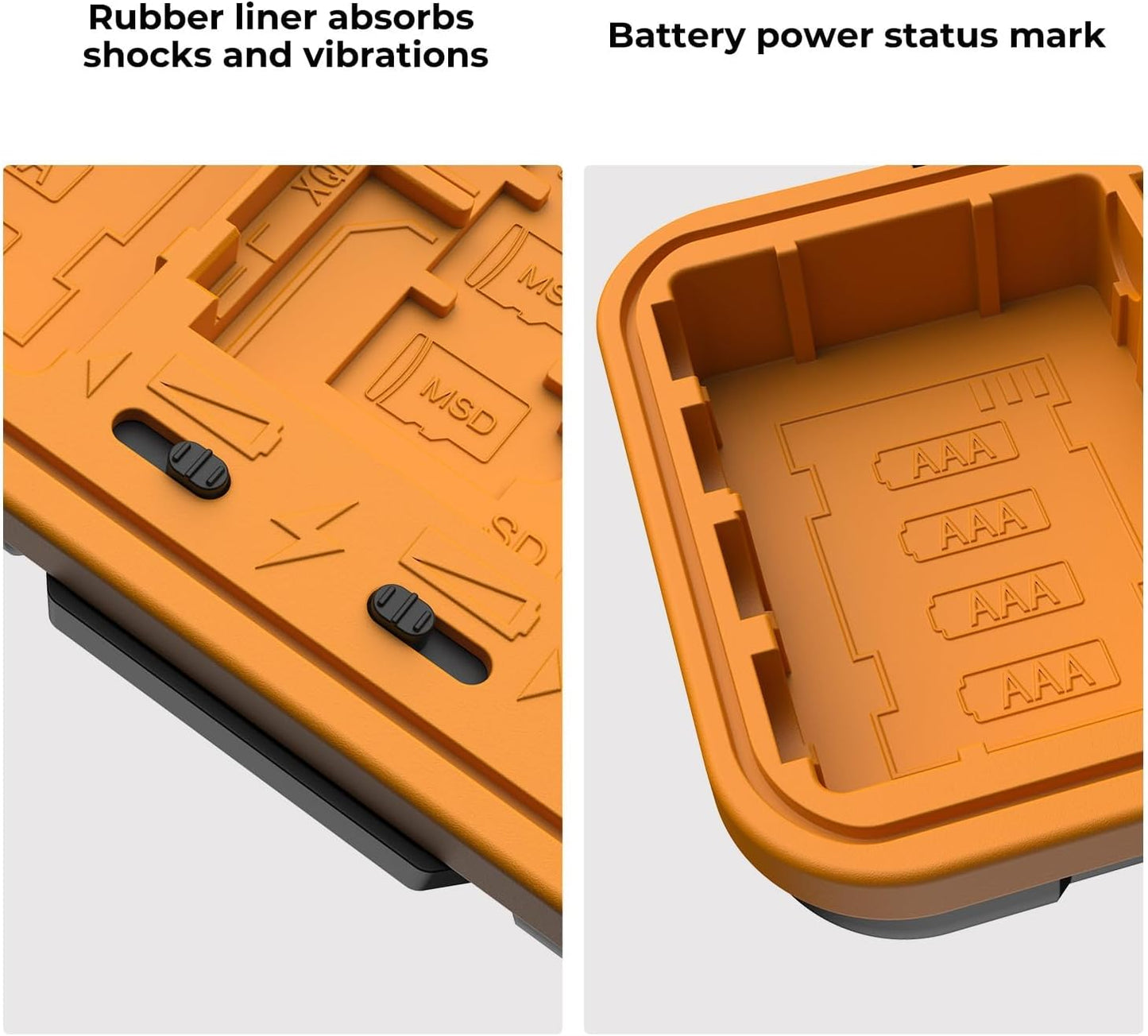 K&F CONCEPT Camera Battery SD Card Holder for 4 SD Cards/6 TF/2 CF/2 XQDs Cards, 2 Slots Battery Storage Case, Water-Resistant Anti-Shock Case for DSLRs, Action Camera Batteries, NP-FZ100